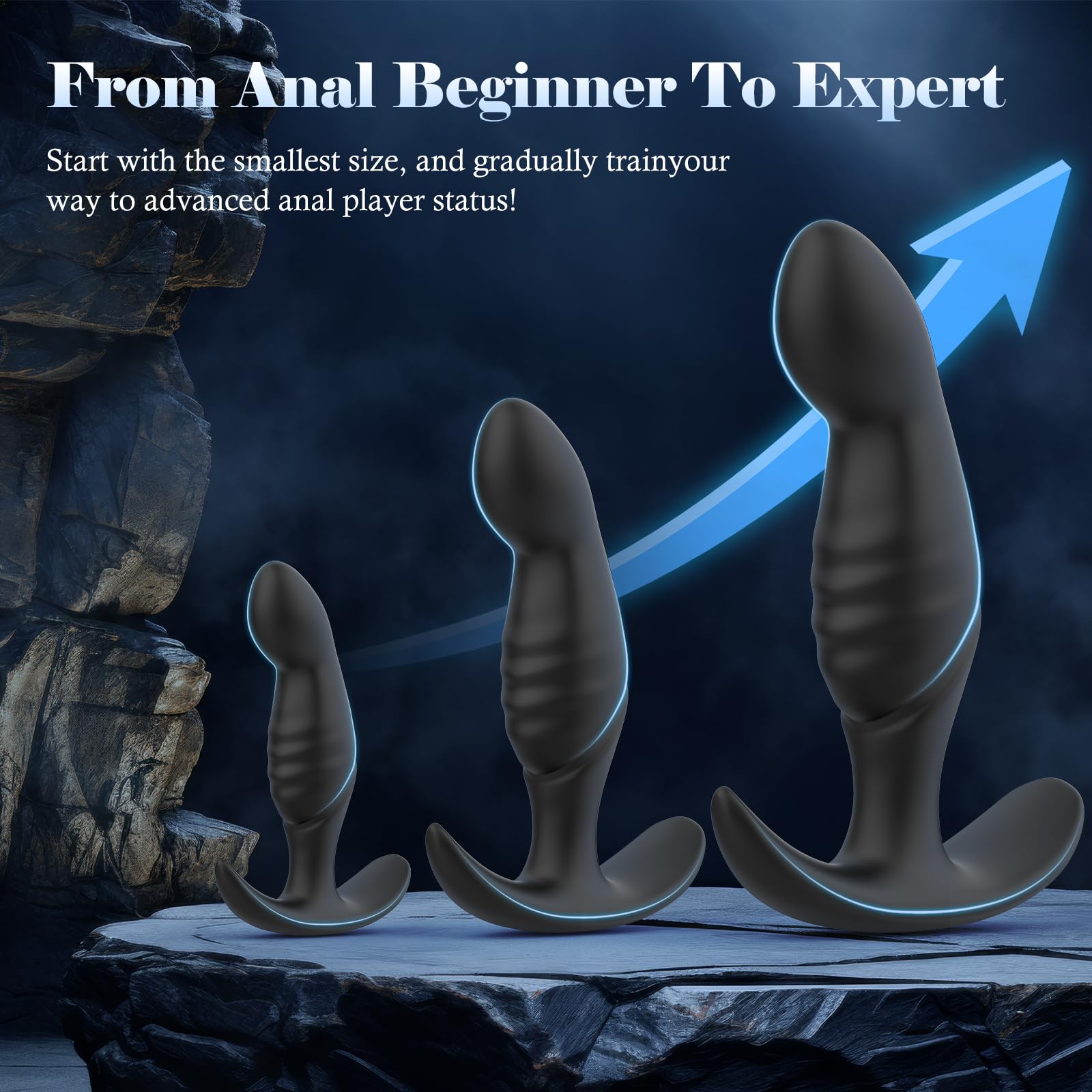 4PCS Silicone Anal Plug Set for Beginners & Advanced Users - Prostate Massager with Flared Base for Men, Women & Couples | Anal Training Kit for Enhanced Pleasure & Intimacy | Perfect for Solo Play, Couples Exploration & BDSM Scenes