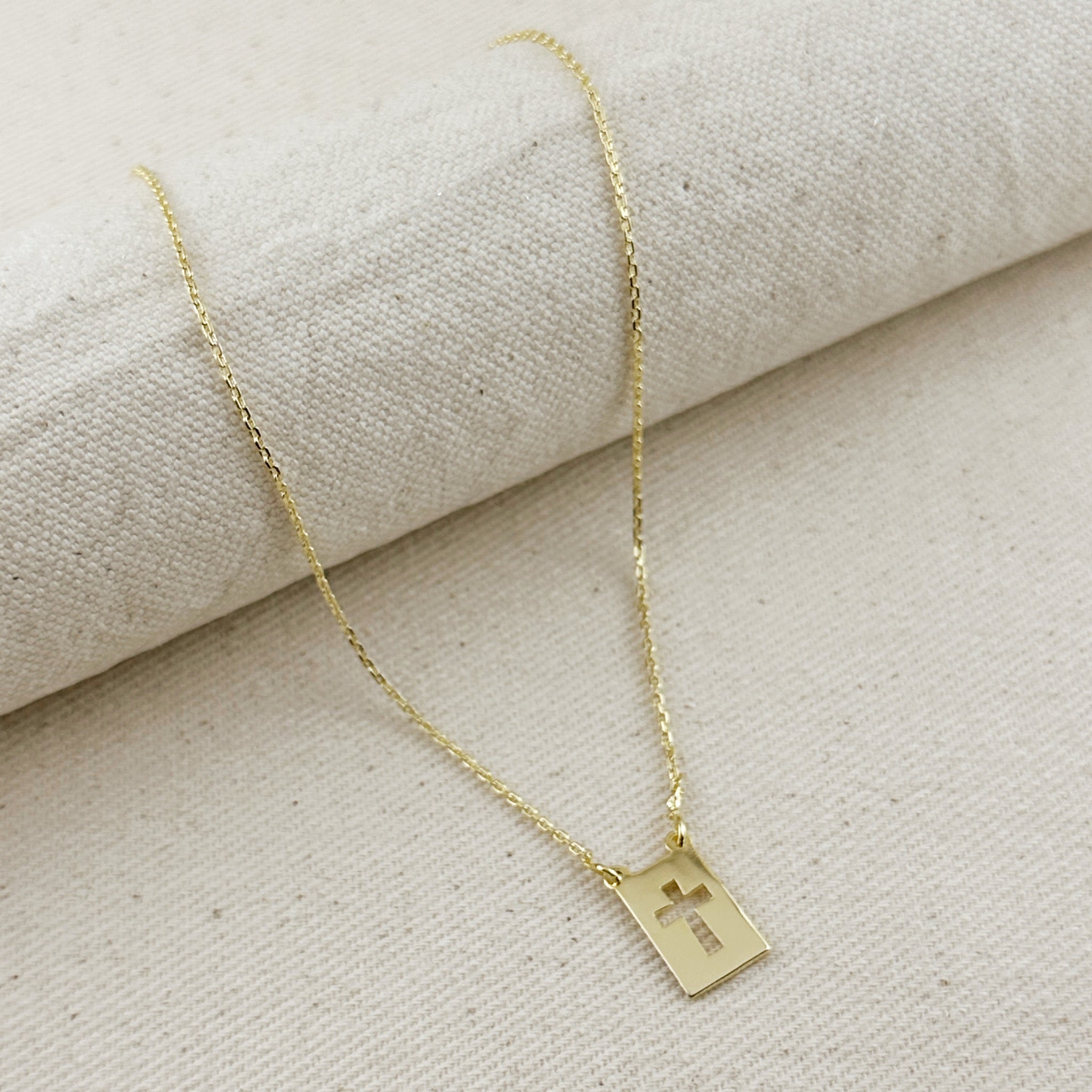 18K Gold Filled Cross Pendant Necklace for Women - Religious Jewelry Gift for Baptism, Confirmation & Everyday Wear