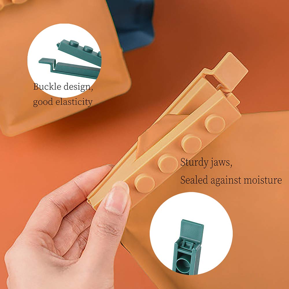 Dandan 4-Pack Plastic Sealing Clips for Food Storage | Airtight Snack Bag Clips | Kitchen Fresh-Keeping Clamp Sealer for Chips, Cereal & Bread | Perfect for Pantry Organization & Travel Snacks