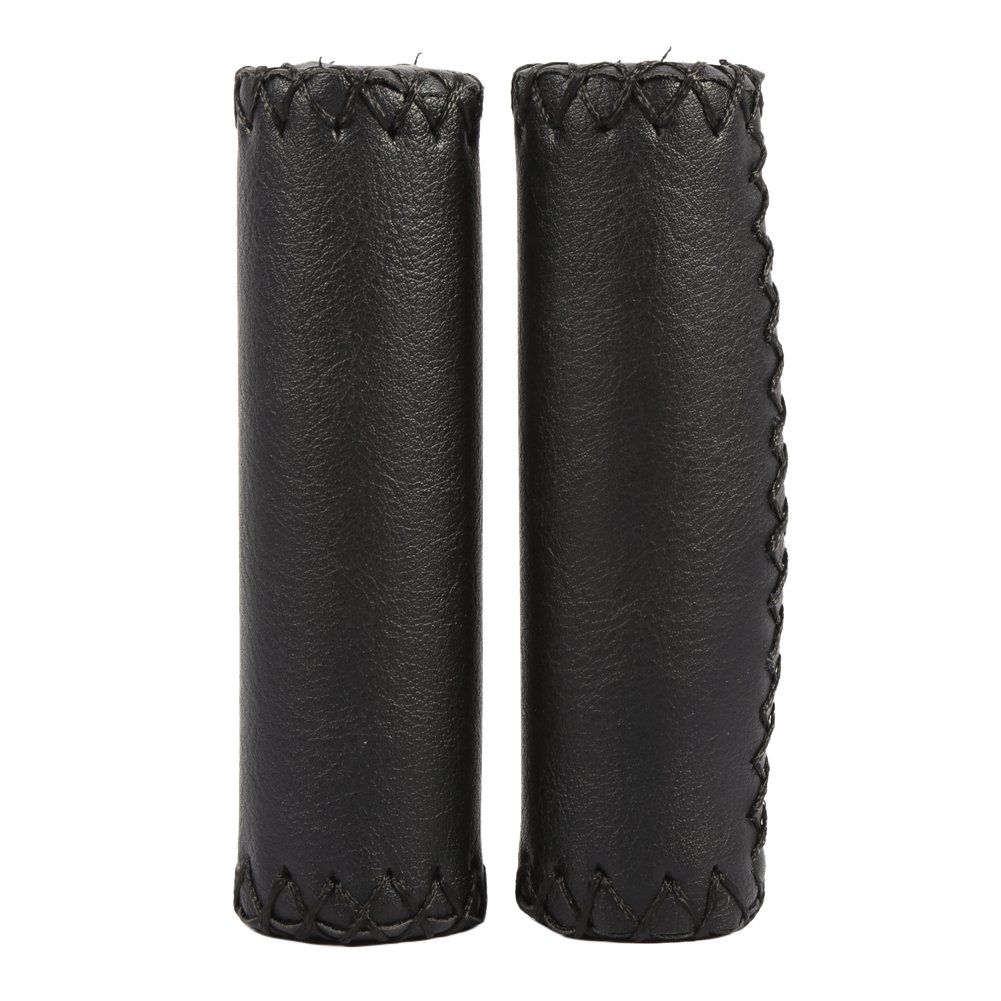 **Premium Retro Artificial Leather Bike Handlebar Grips - Non-Slip Comfortable Bicycle Handle Cover (1 Pair) - Ideal for Road Bikes, Cruisers & Commuting**