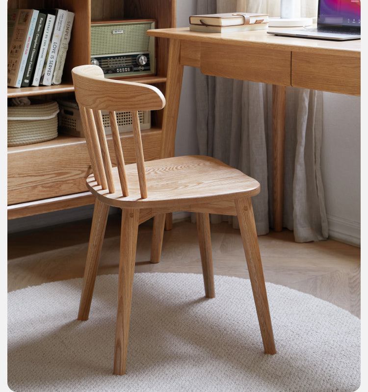 Solid Wood Windsor Chair Set of 4 - Oak, Cherry & Black Walnut - Perfect for Dining Room, Kitchen or Farmhouse Decor