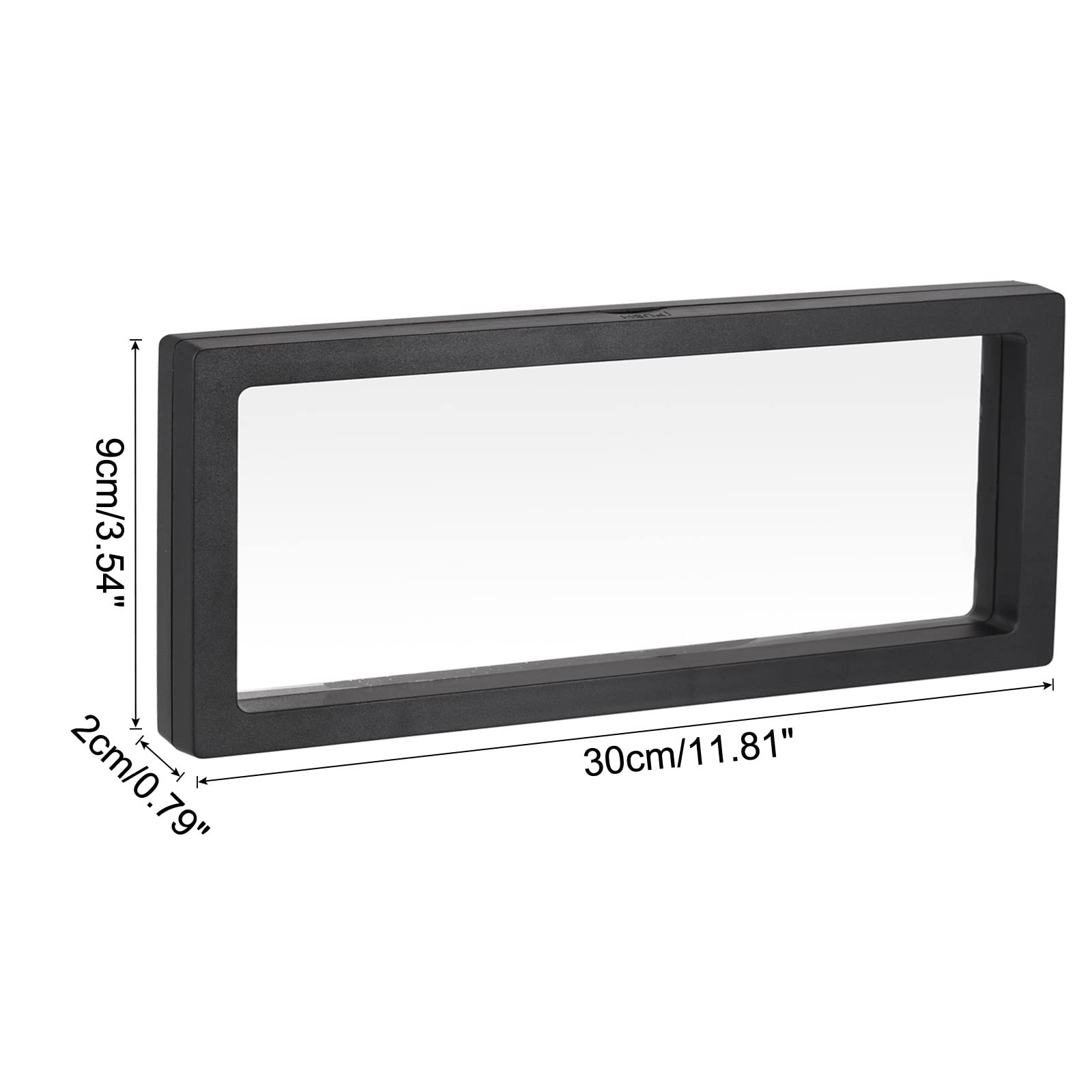 3D Floating Jewelry Display Stand - 11.81 x 3.54 x 0.79 Inch Black Frame Holder for Rings, Necklaces, Bracelets & Earrings (Pack of 2) - Perfect for Boutique Showcase, Wedding Ring Presentation & Retail Store Displays