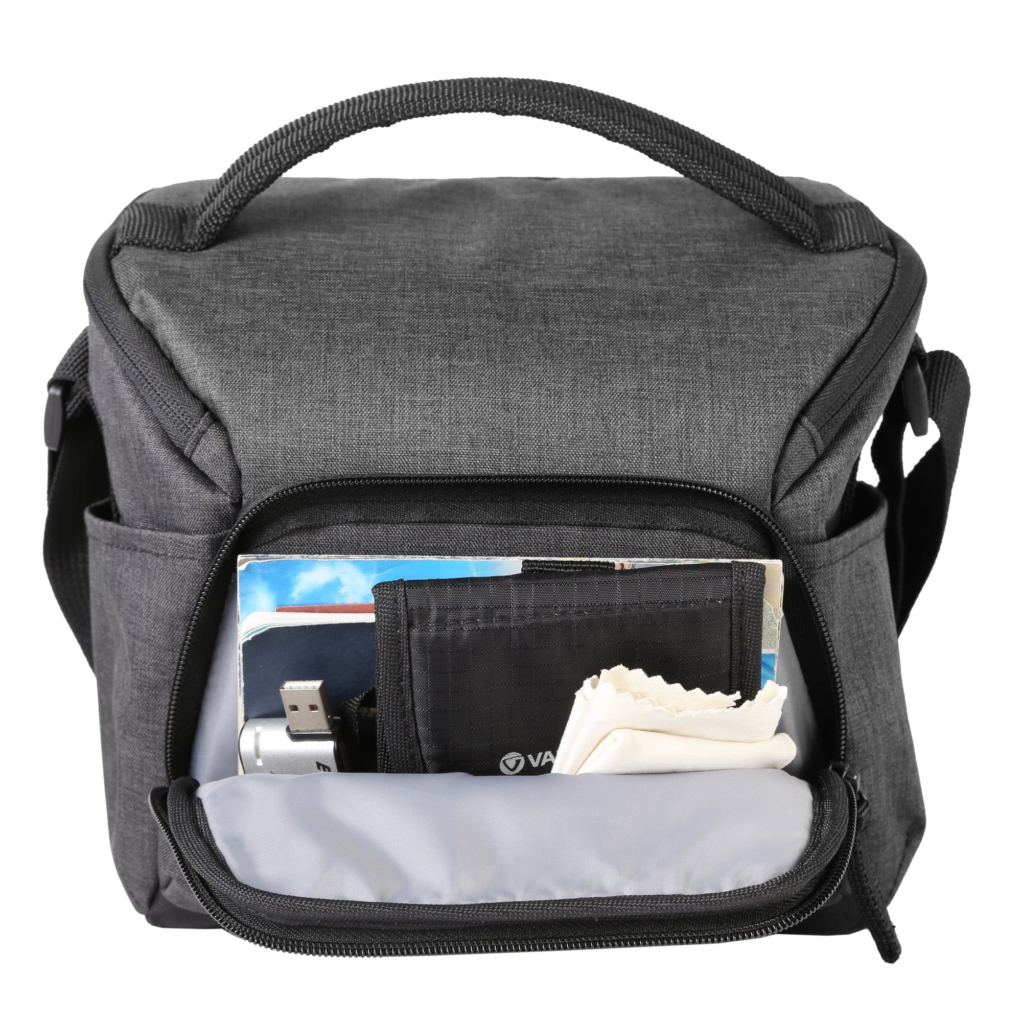 Vesta Aspire 21 Gray Camera Shoulder Bag - Waterproof DSLR Camera Case with Adjustable Strap for Nikon Canon Sony - Perfect for Travel Photography & Outdoor Shooting