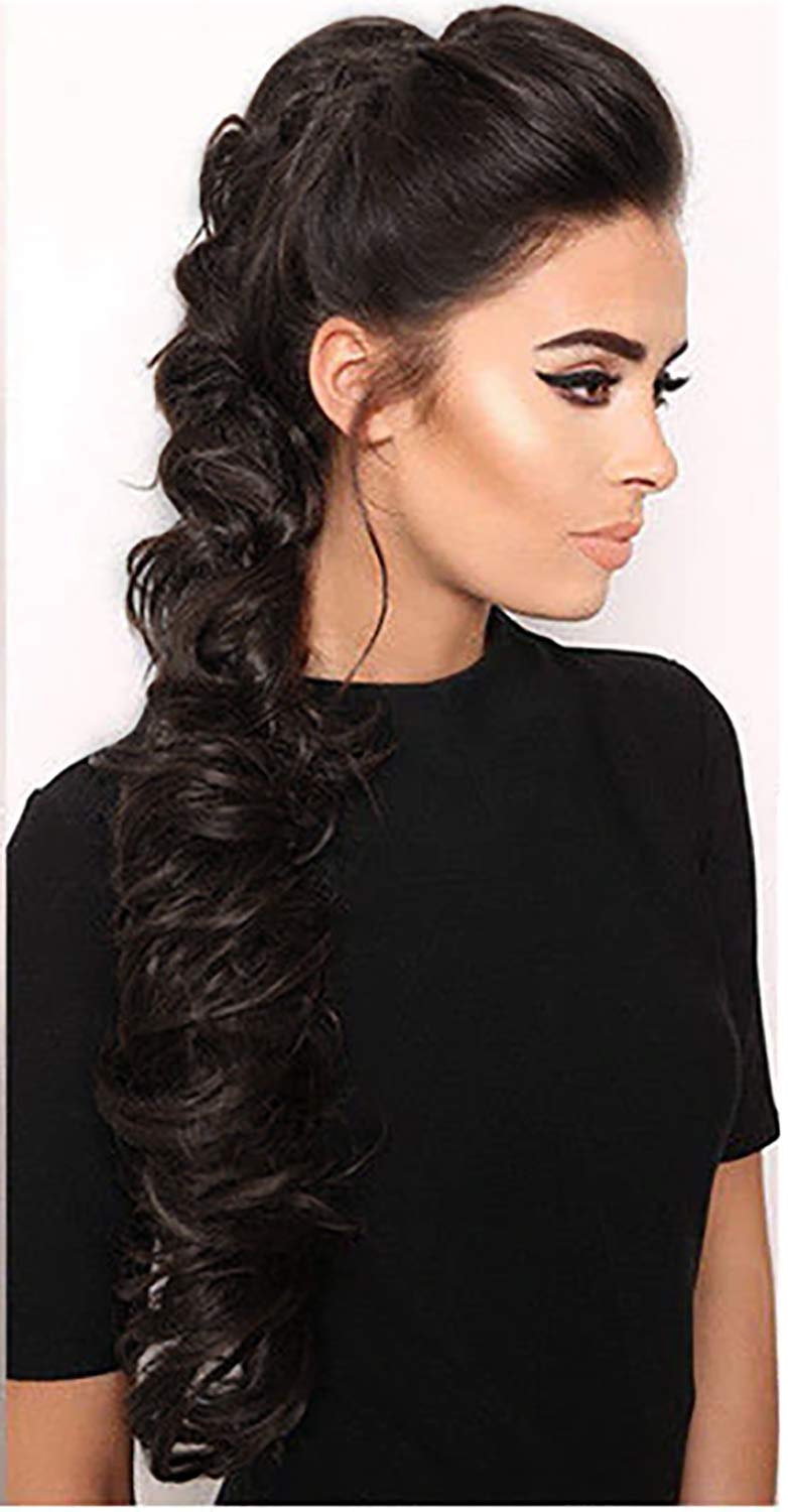 Inaaya 20g Dark Brown Wavy Curly Messy Hair Bun Extensions - Synthetic Hairpiece for Daily Styling, Parties & Cosplay