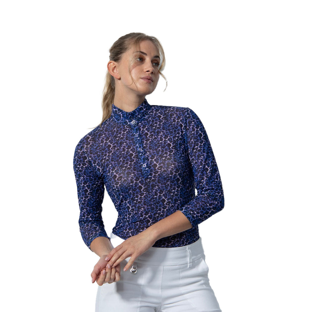 Women's 3/4 Sleeve Mesh Golf Polo Shirt - Breathable Athletic Top for Daily Sports & Casual Wear - Perfect for Golf, Tennis & Outdoor Activities