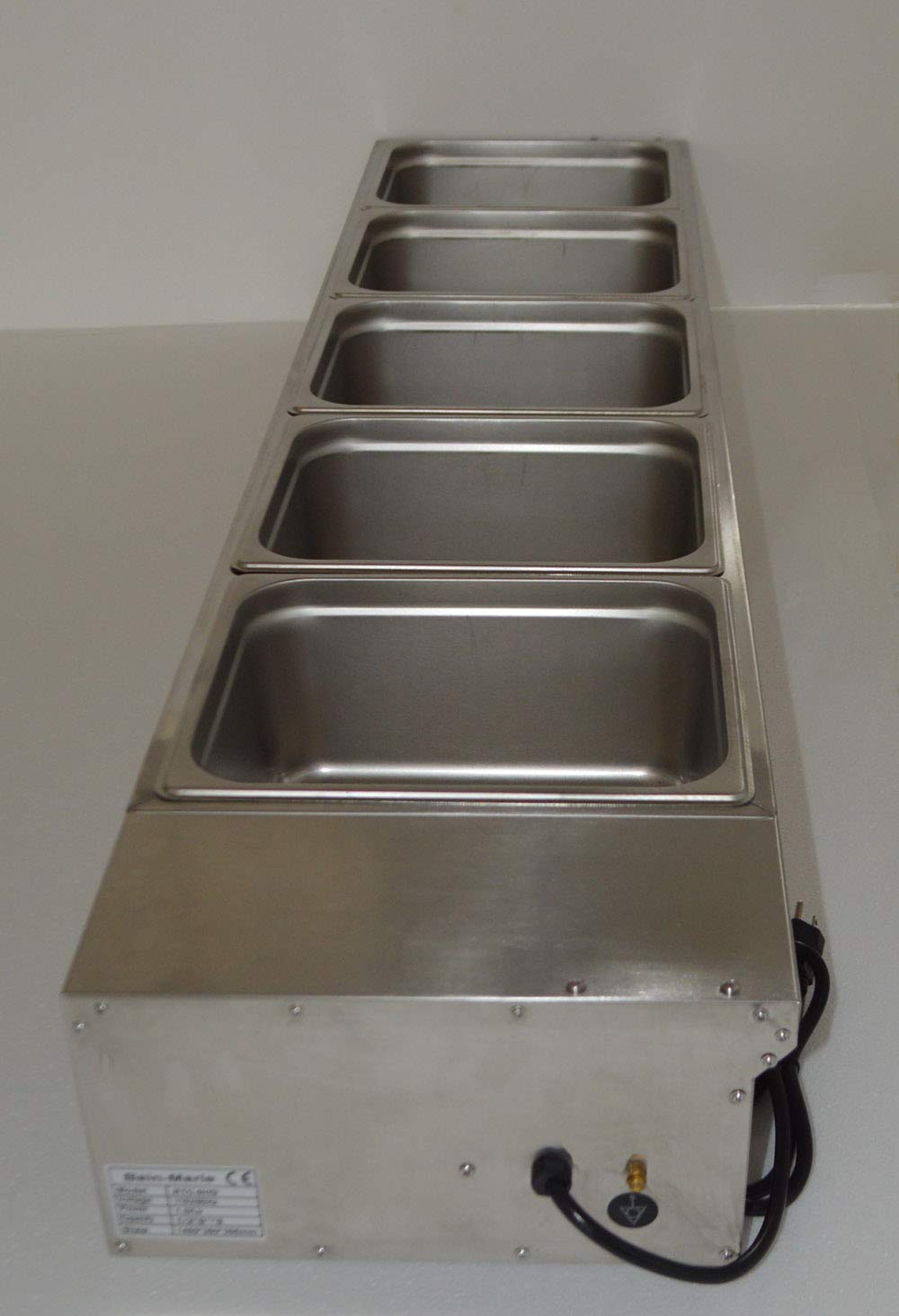 INTBUYING 5-Piece Deep Basin Food Warmer Set with Temperature Display - Perfect for Buffets, Catering, and Home Kitchen Use