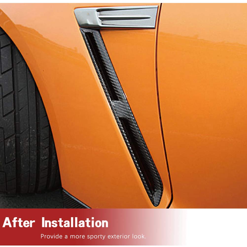 Carbon Fiber Fender Vents Air Scoops Trim for Nissan GTR Base Coupe 2008-2016 - Lightweight Performance Upgrade for Enhanced Aerodynamics & Style - Perfect for Racing, Car Shows & Street Performance
