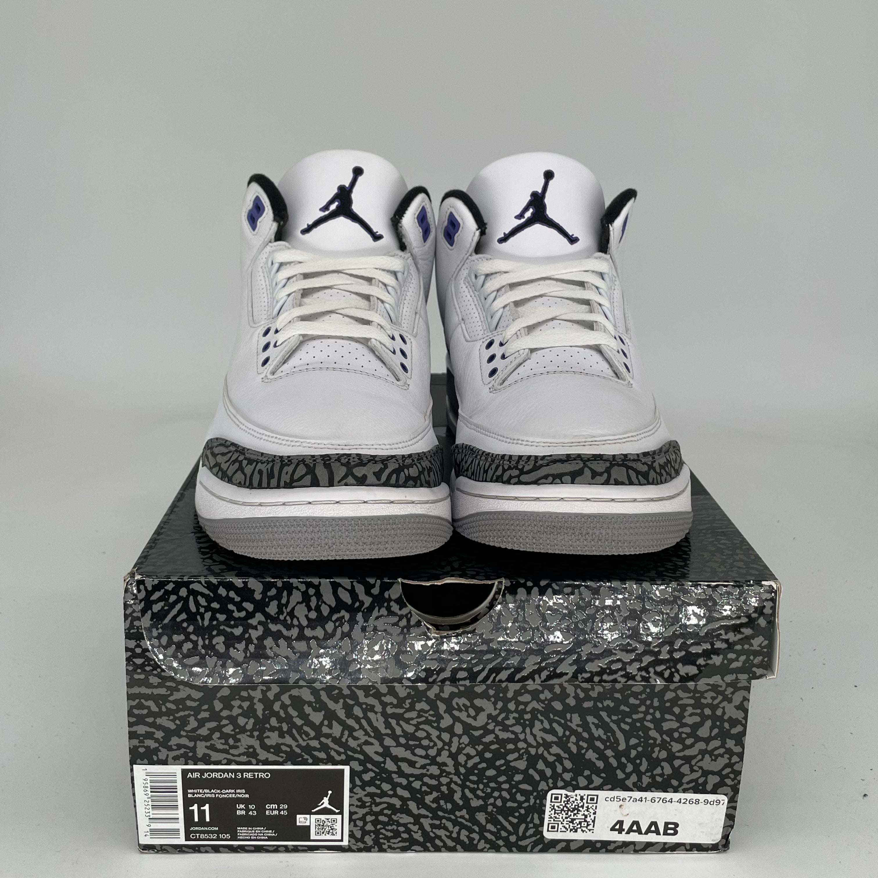 AIR JORDAN 3 DARK IRIS Men's Basketball Shoes Size 11 - CT8532 105 | Retro Sneakers for Running, Gym & Streetwear Fashion