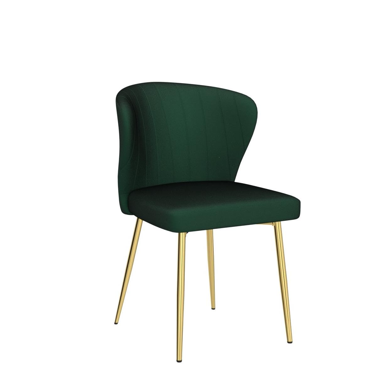 Luxury Velvet Dining Chairs Set of 4 - Tufted Upholstered Mid Century Modern Chairs with Golden Metal Legs for Dining Room, Kitchen, Living Room - Elegant Green Accent Seating for Home Decor & Entertaining
