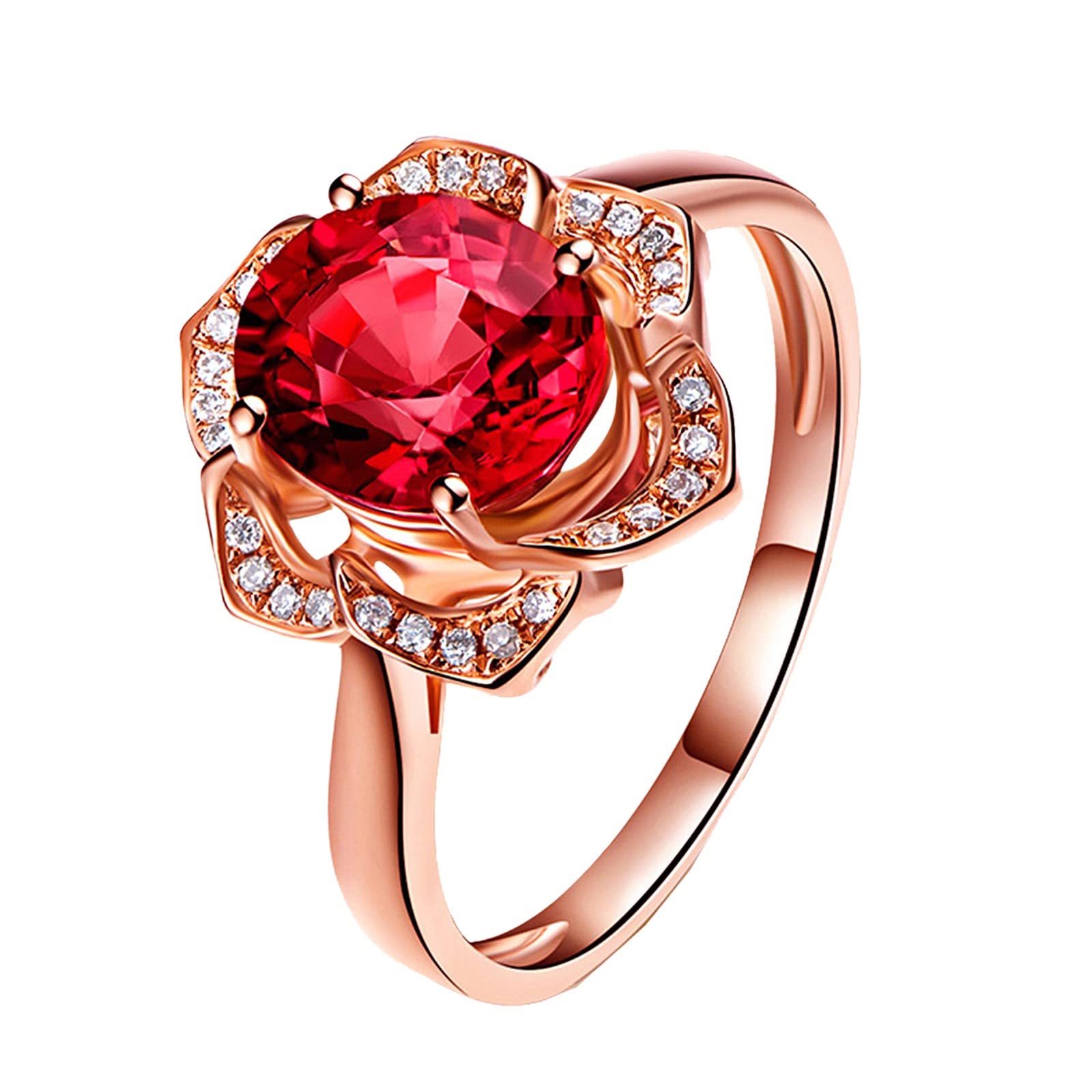 Elegant Red Rose Zircon Fashion Ring for Women - Valentine's Day Gift, Proposal Ring, Affordable $10 Jewelry - Perfect for Anniversaries, Date Nights & Special Occasions