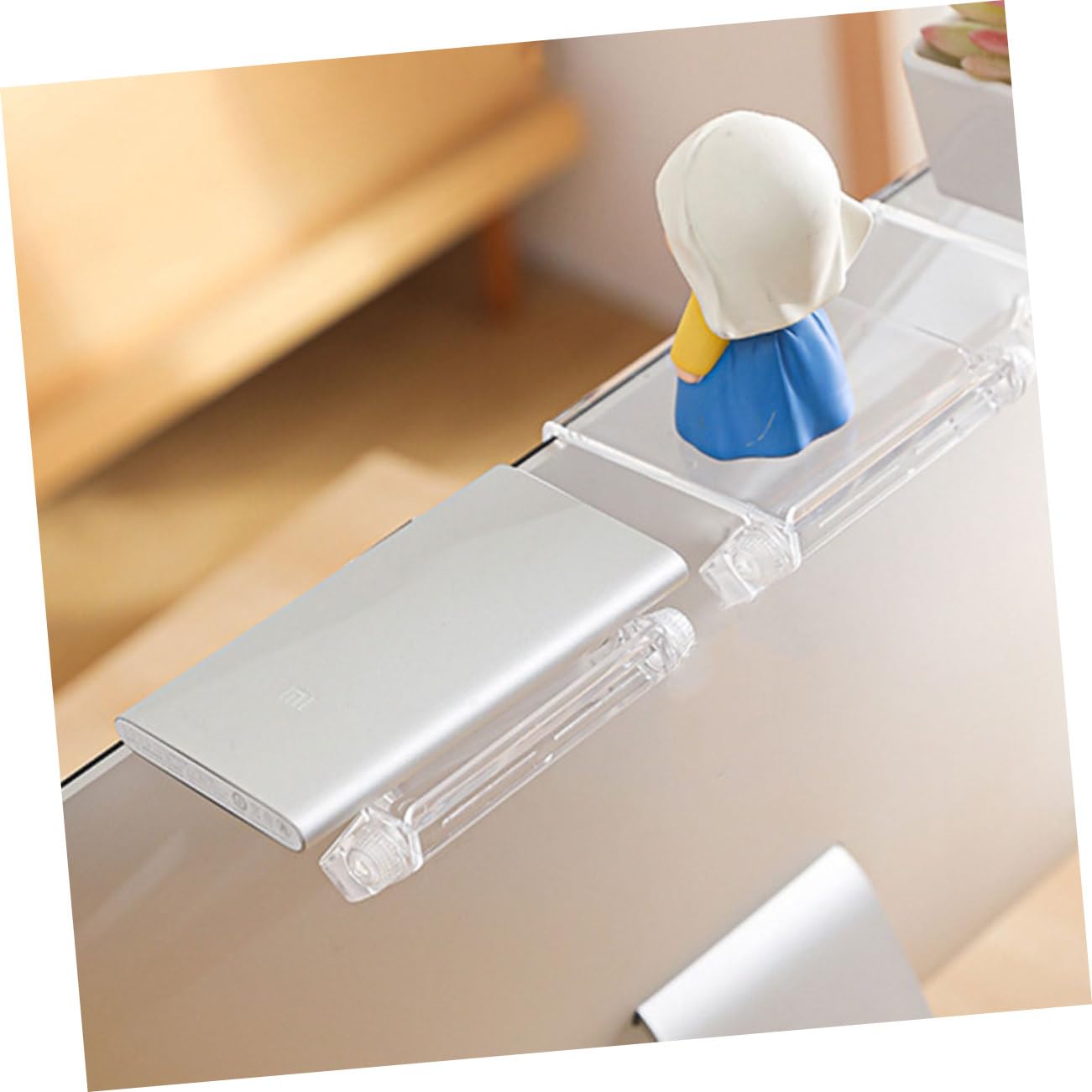 Outanaya TV Top Storage Shelf - Modern Plastic Organizer for Router, Chargers & Electronics - Perfect for Living Room, Bedroom & Office Organization