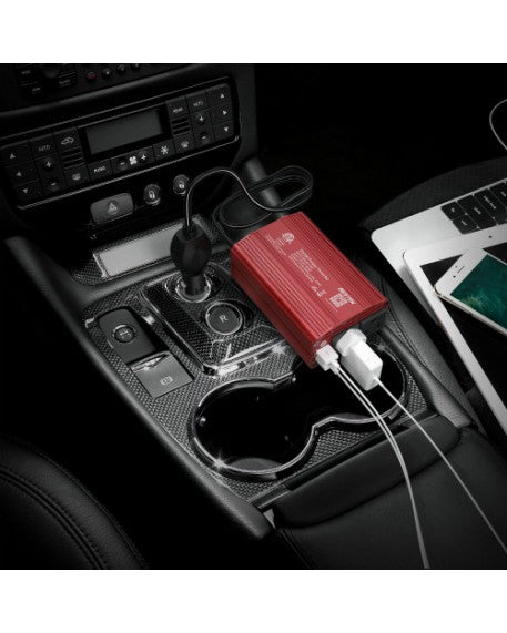 Bestek 300W Power Inverter DC 12V to 110V AC Car Charger with 4.2A Dual USB Ports - Perfect for Road Trips, Camping & Charging Laptops in Vehicles