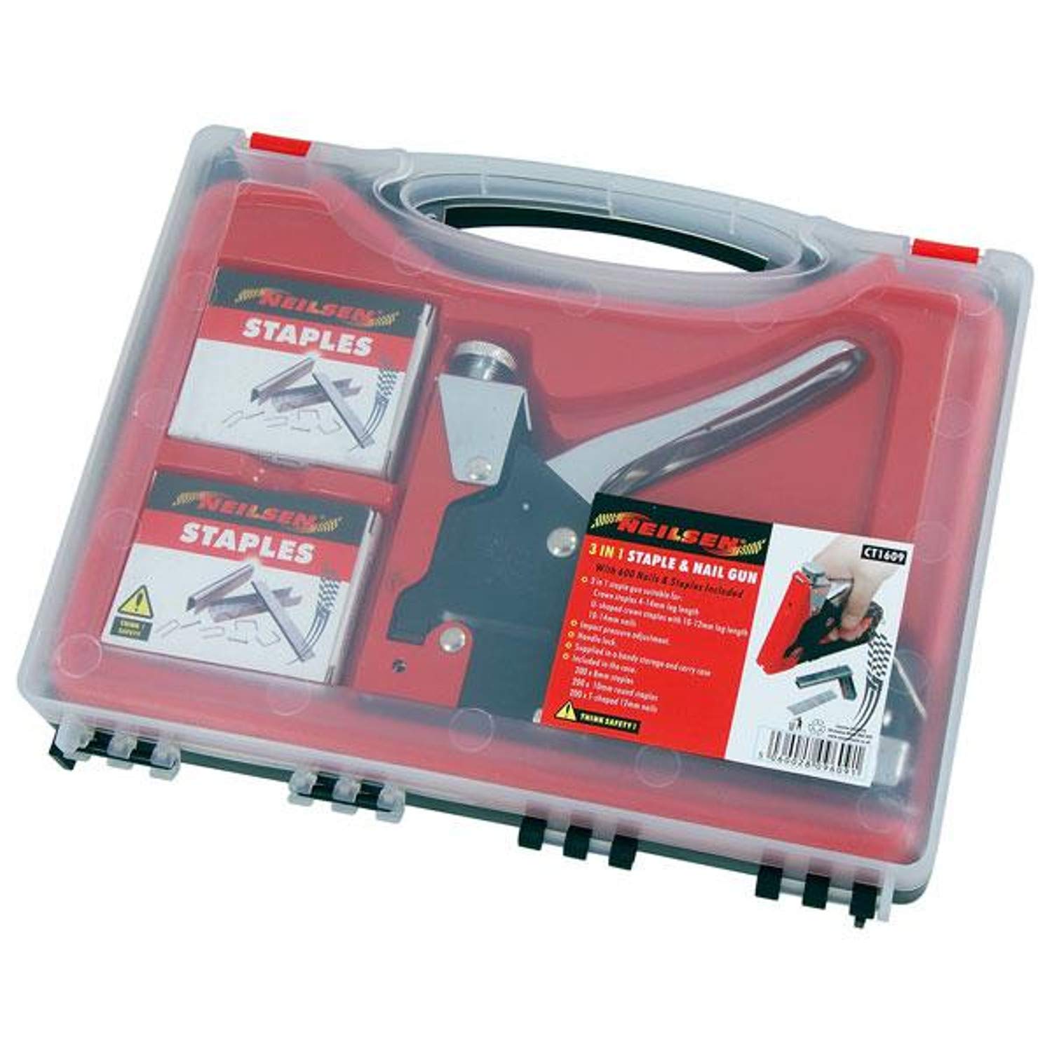 Heavy Duty Staple Gun - Professional Upholstery & Wood Stapler for Furniture, Carpentry, DIY Projects | CT1609 Staple Gun for Home Improvement, Crafting, and Woodworking