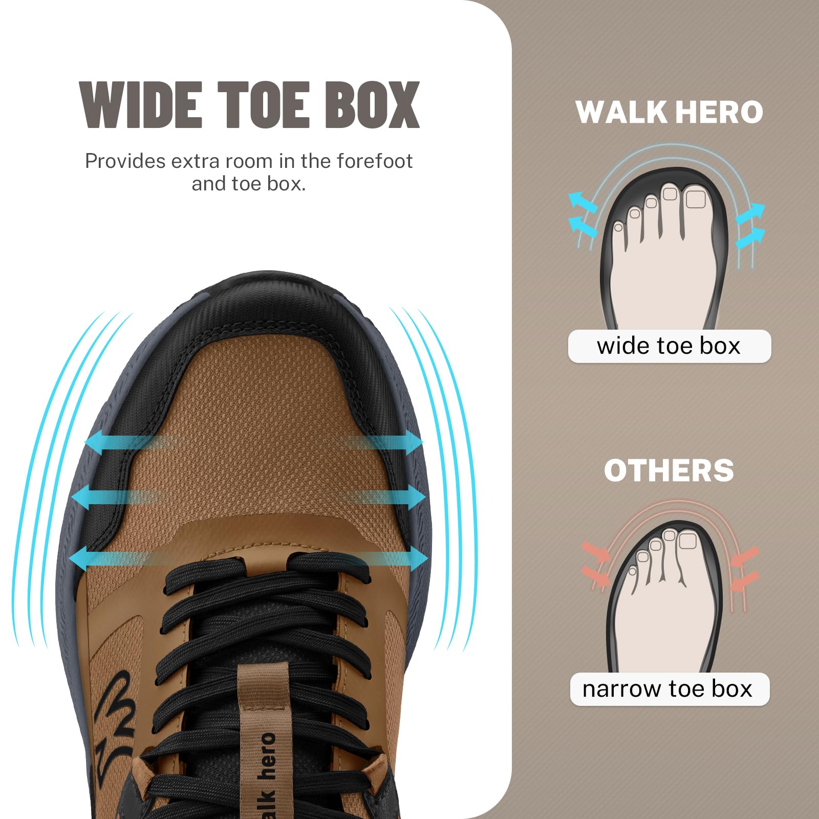 Best Men's Hiking Shoes for Plantar Fasciitis Relief - Lightweight Waterproof Walking Sneakers with Non-Slip Rubber Sole & Arch Support - Ideal for Outdoor Adventures, Trail Running & Daily Comfort