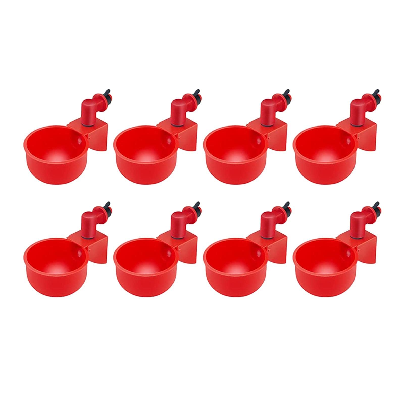 8/12PCS Automatic Chicken Feeder Bowls - Plastic Watering Cups for Birds, Chicks, Quail, Geese & Ducks - Durable Poultry Water Dispenser for Coops, Farms & Backyard Flocks (8PCS)