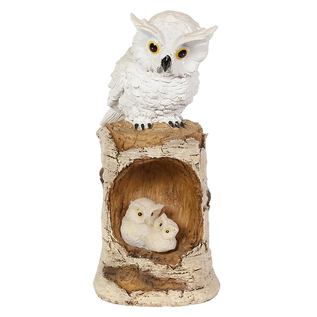 Solar Owl Garden Statue - Waterproof Outdoor Decor for Fall & Winter, Patio Lawn Yard Ornament, Unique Housewarming Gift - Perfect for Garden, Pathway & Nighttime Ambiance