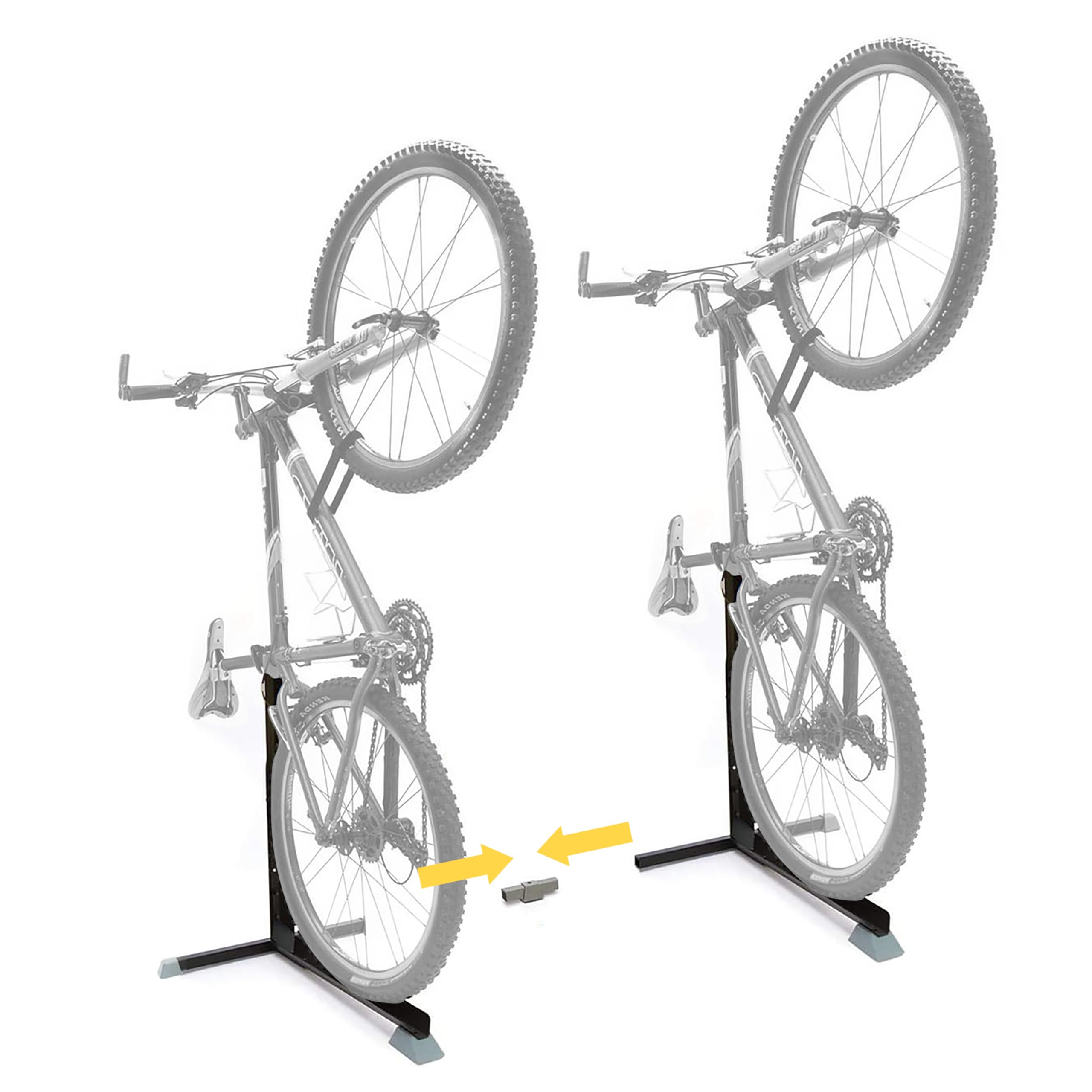 Original Vertical Bike Stand & Wall Mount Storage Rack (2-Pack) - Space-Saving Bicycle Holder for Garage, Home, Apartment - No Drilling Installation - Perfect for Indoor/Outdoor Cycling Gear Organization