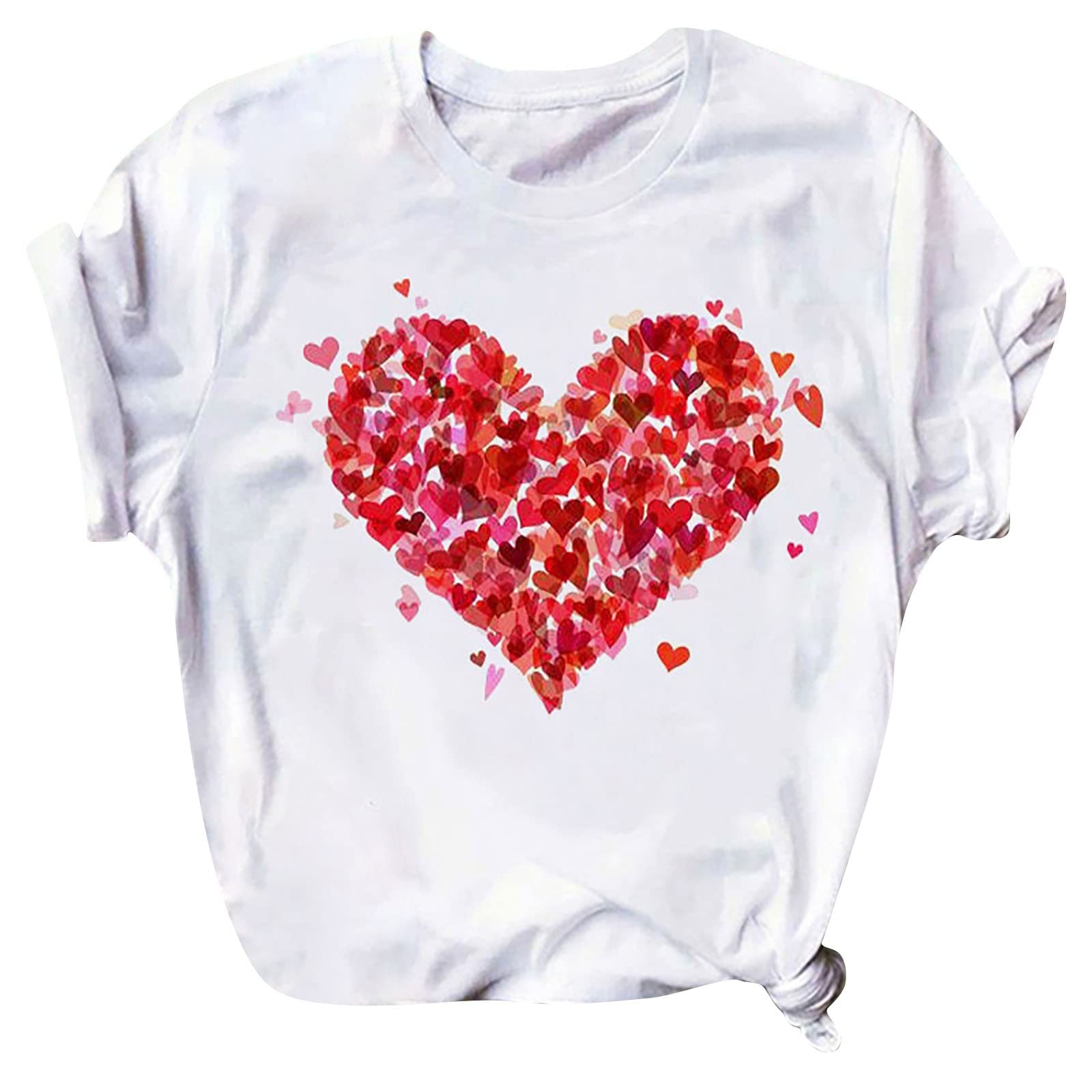 Trendy Women's Love Heart Graphic T-Shirt - Letter Print Short Sleeve Pullover Top for Casual Wear, Street Style & Everyday Outfits