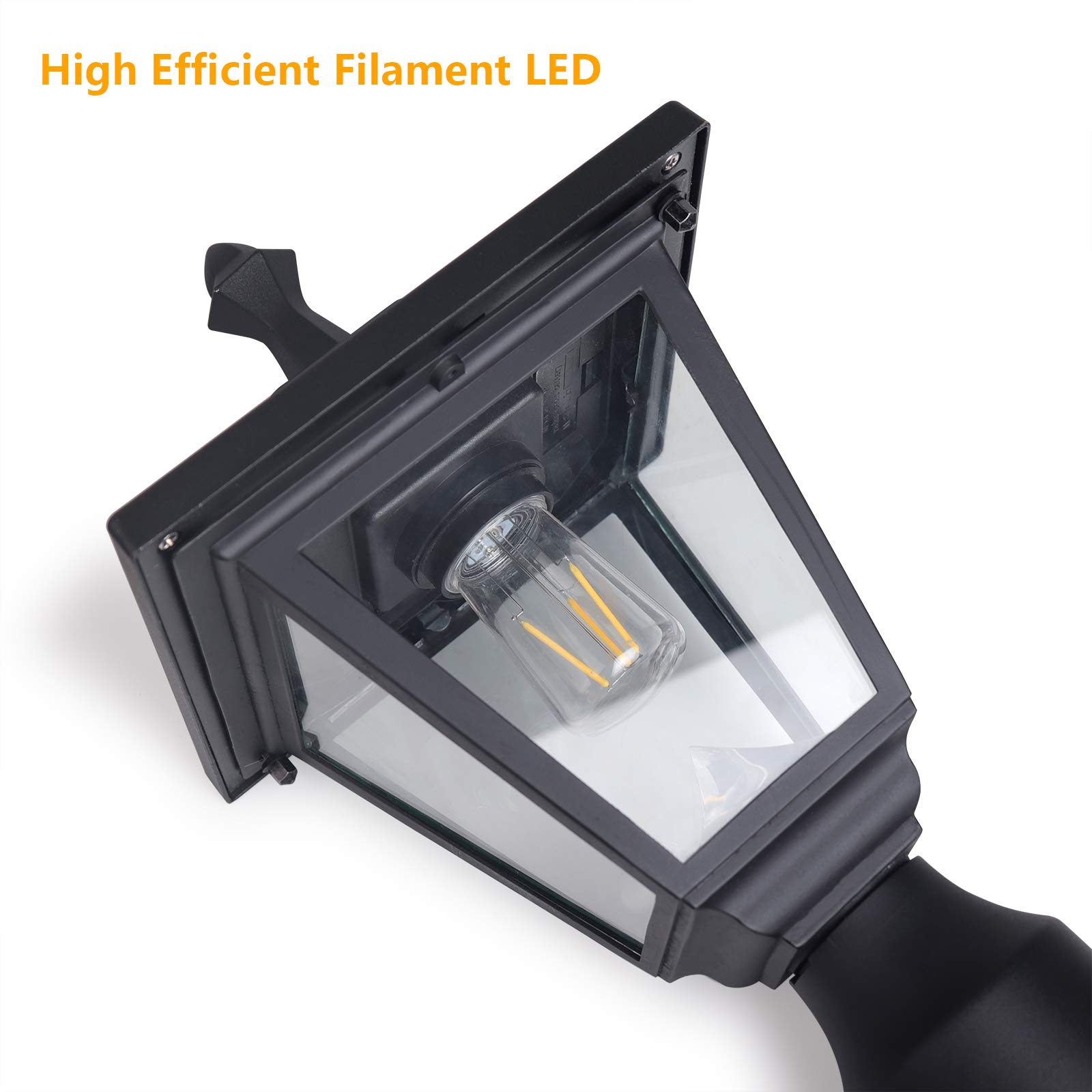 KMC LIGHTING ST4330Q-AA 100 LUMENS Solar Post Lamp - Weatherproof Cast Aluminum Outdoor Solar Light for Garden, Yard, Pathway, and Landscape Lighting | Perfect for Driveways, Patios, and Walkways