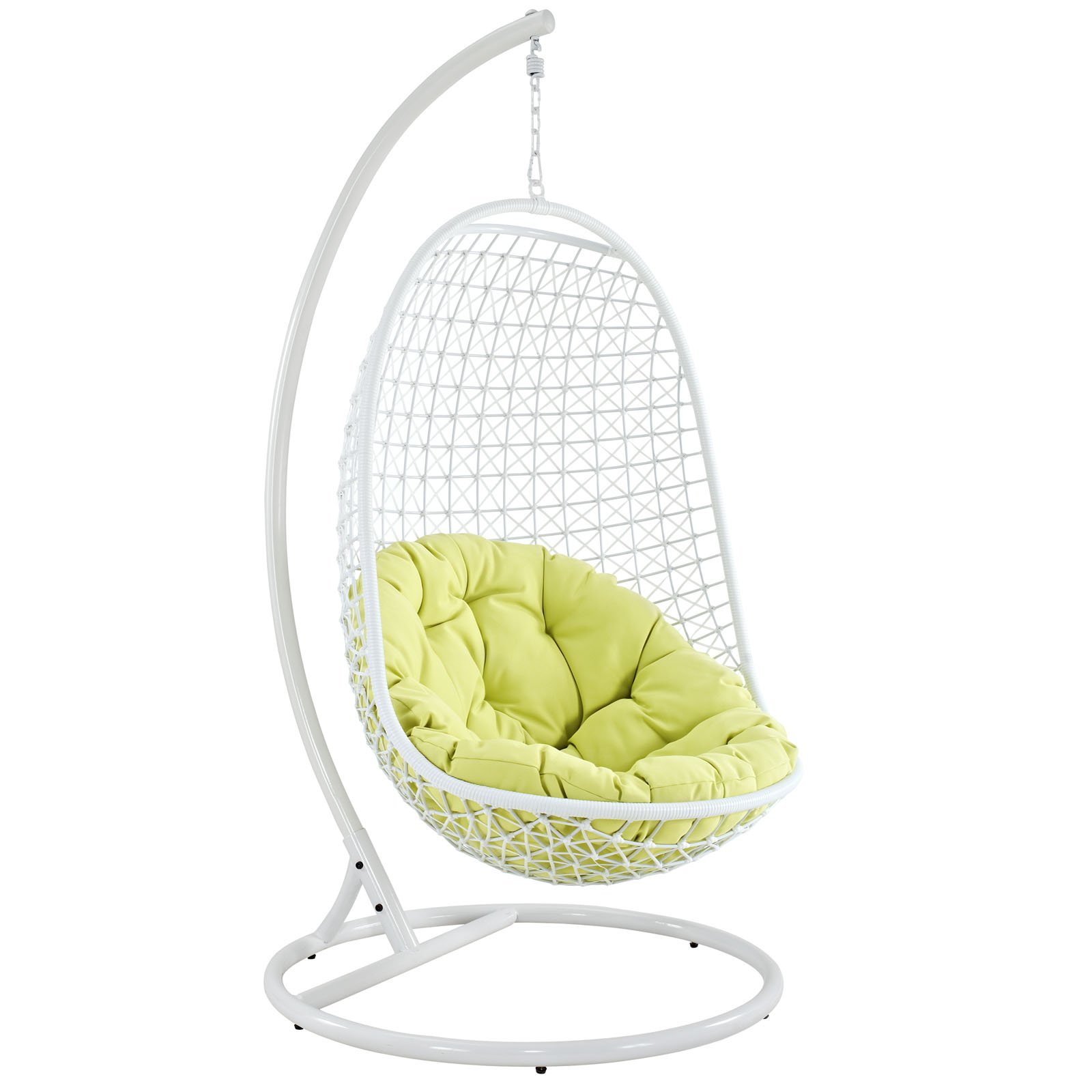 White Encounter Swing Outdoor Patio Lounge Chair - Relaxing Hanging Chair for Garden, Backyard, Porch & Poolside