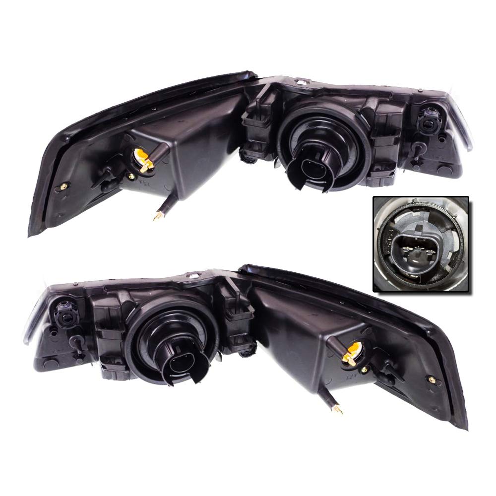 Ford Mustang 1999-2004 Headlight Assembly Pair - Left & Right Replacement for Night Driving