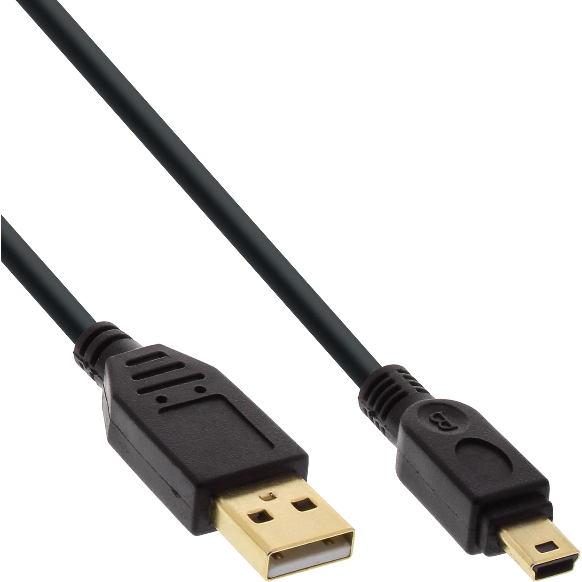 0.5m Black USB A to Mini-B Cable - High Speed Data Sync & Charging Cord for Cameras, MP3 Players & More - Gold Plated Connectors, Durable & Tangle-Free (0.5 Meter)