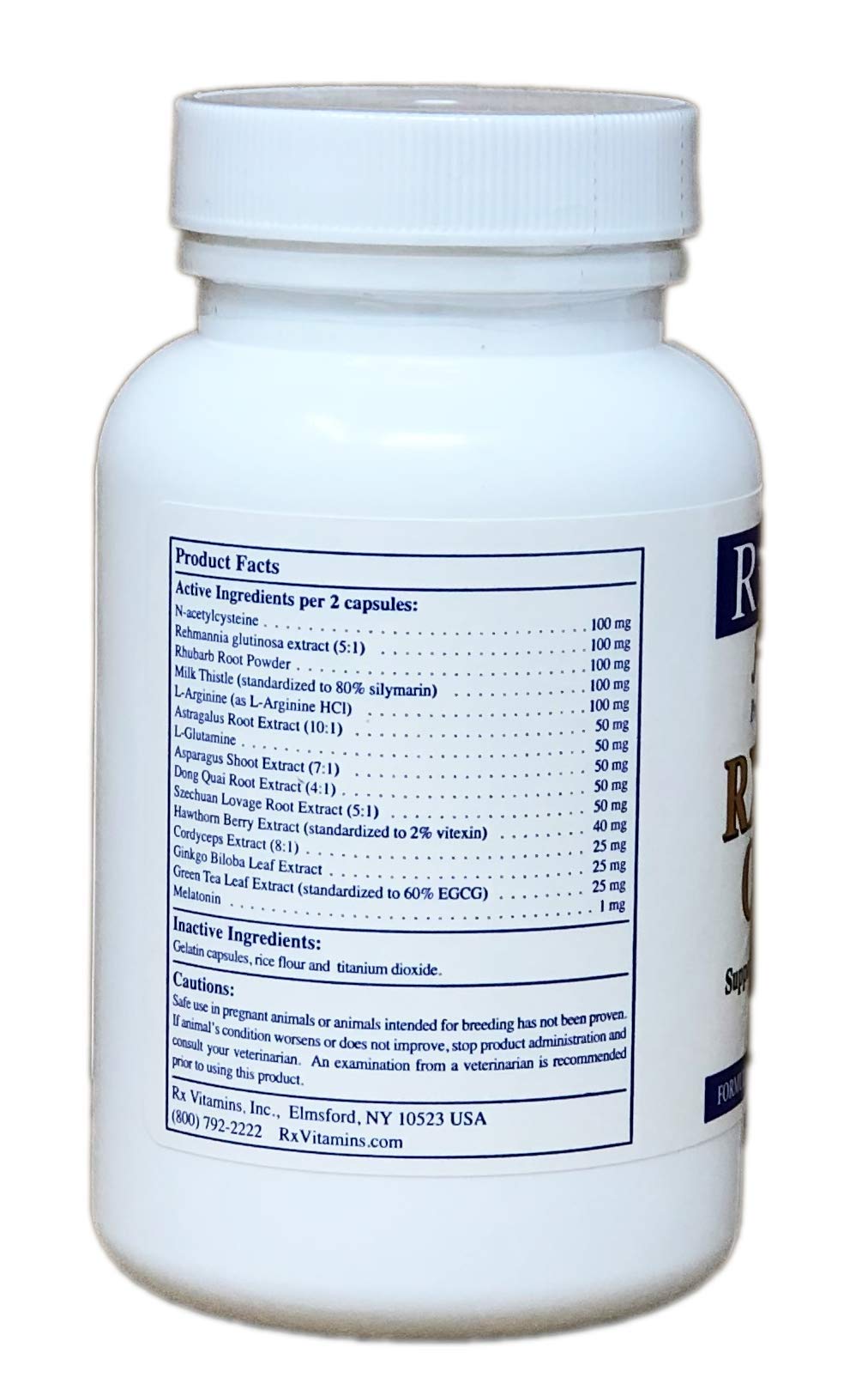 Rx Vitamins Rx Renal Canine Supplement - 120 Capsules for Dog Kidney Support | Promotes Renal Health & Urinary Function in Senior Dogs