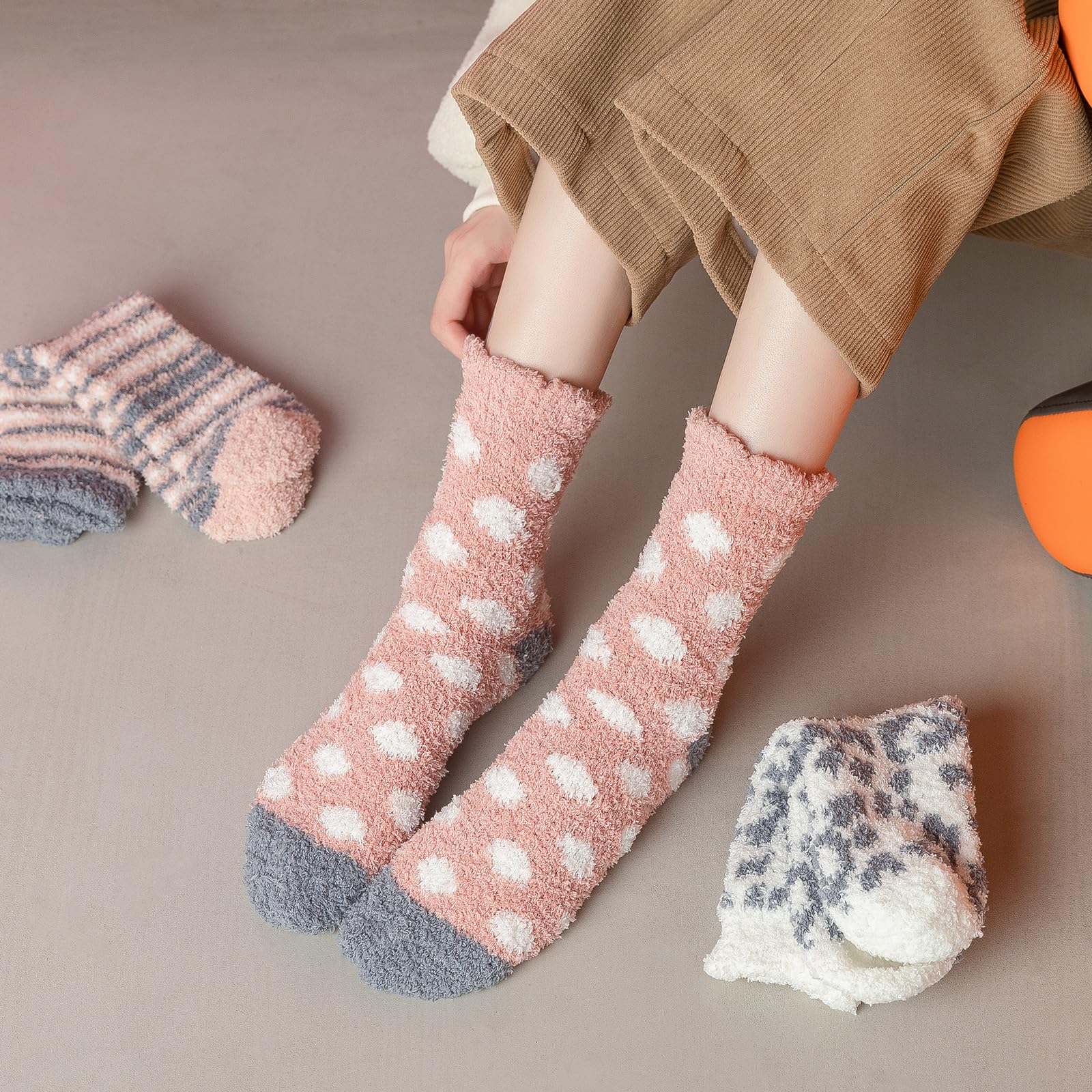 Women's Fuzzy Slipper Socks - Ultra Soft Fluffy Warm Cozy Winter Socks for Indoor & Outdoor Use - Perfect for Home, Office, Yoga and Cold Weather Comfort