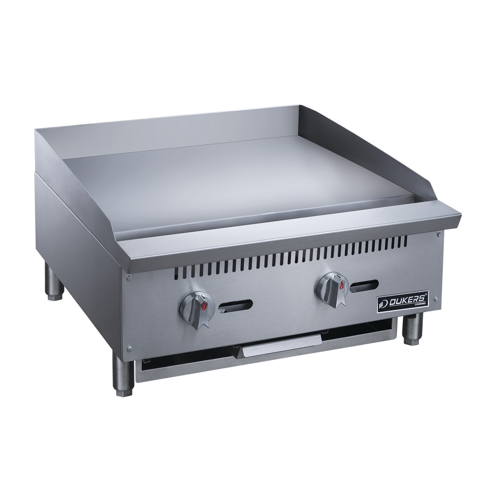 Dukers DCGMA24 24-Inch Wide Commercial Griddle with 2 Burners - Perfect for Restaurants, Food Trucks, and Outdoor Cooking