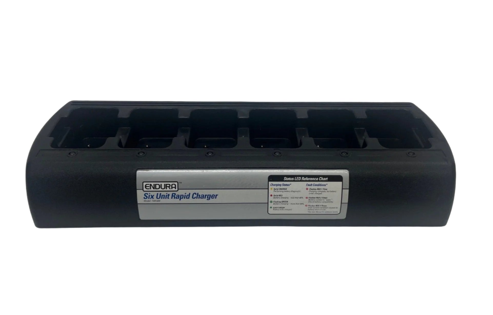 Endura TWC 6M / HT750 Six Unit Bank Rapid Radio Charger - Fast Multi-Device Charging Station for Walkie Talkies - Ideal for Warehouses, Construction Sites & Emergency Teams