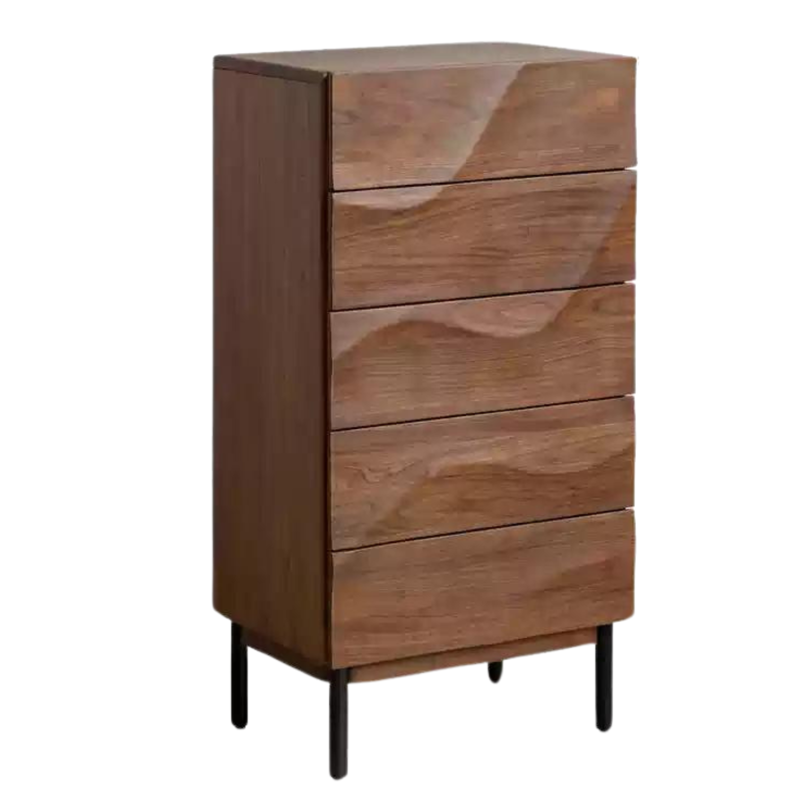 22x15.7x42.9 inch / 56.6x40x109.2cm / Rich Dark Walnut color / chest of drawers
