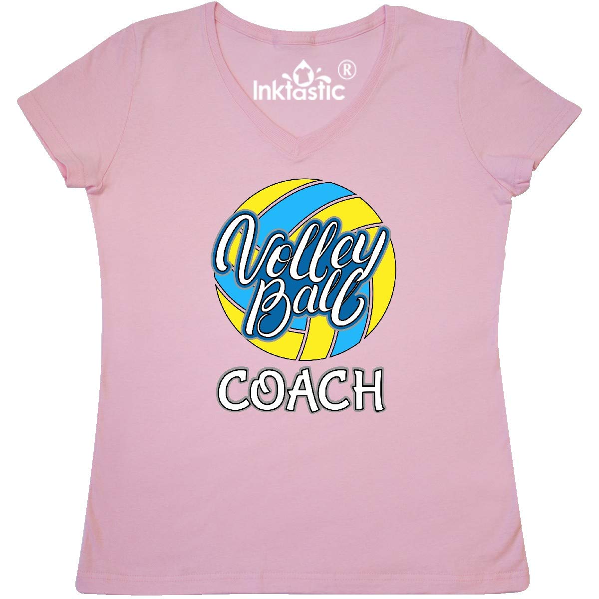 Inktastic Volleyball Coach Gift - Women's V-Neck T-Shirt for Sports Enthusiasts | Perfect for Coaching, Team Gifts & Volleyball Tournaments