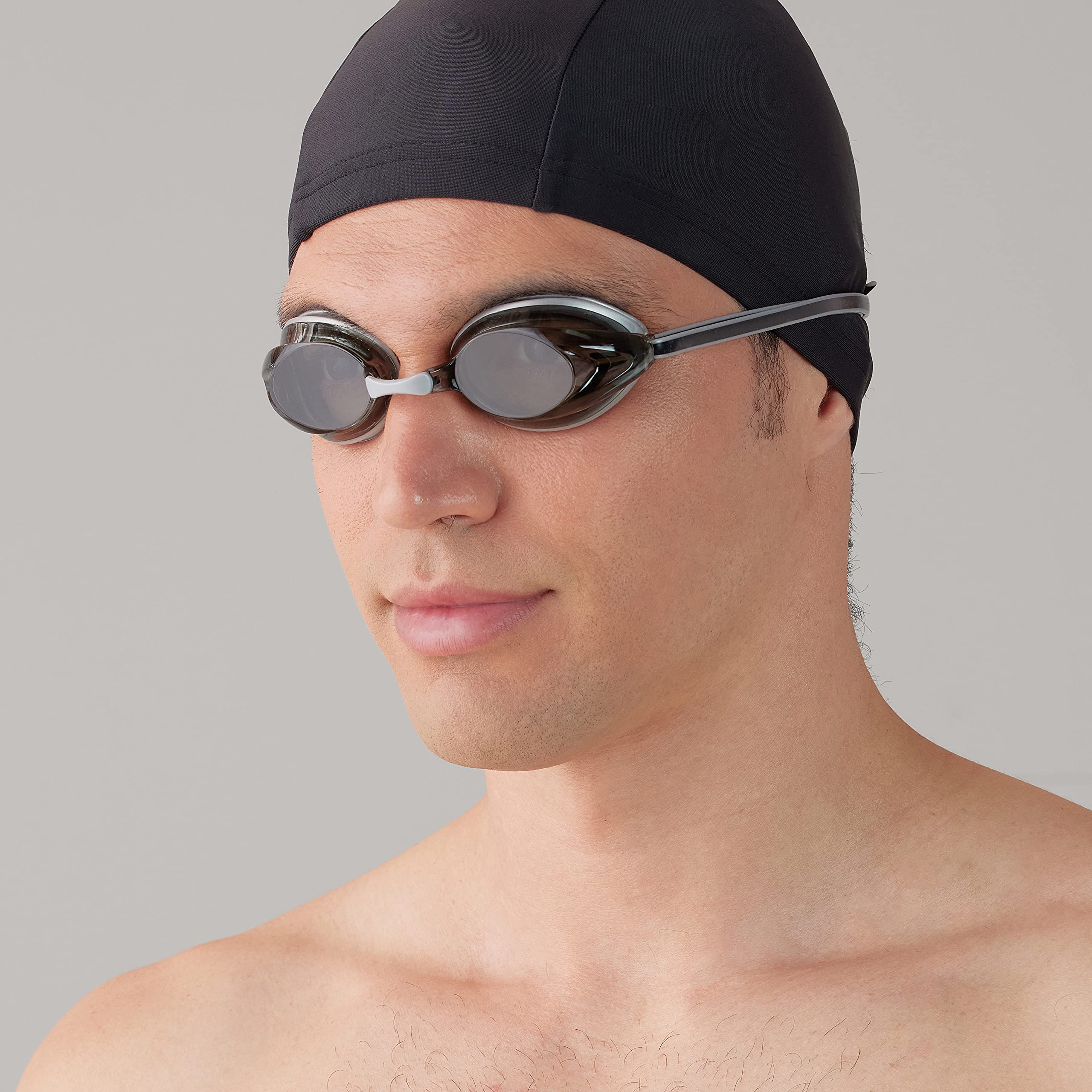 Amazon Basics Unisex Swim Goggles - Anti-Fog, UV Protection, Adjustable Strap for Adults & Kids - Perfect for Pool, Beach, and Competitive Swimming