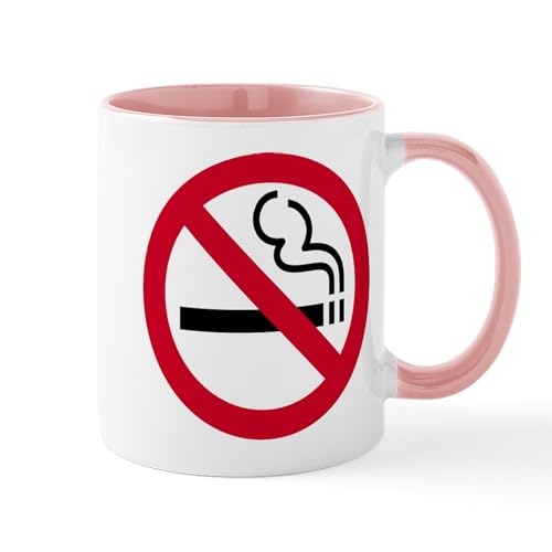 White/Pink Inside - No Smoking Mug