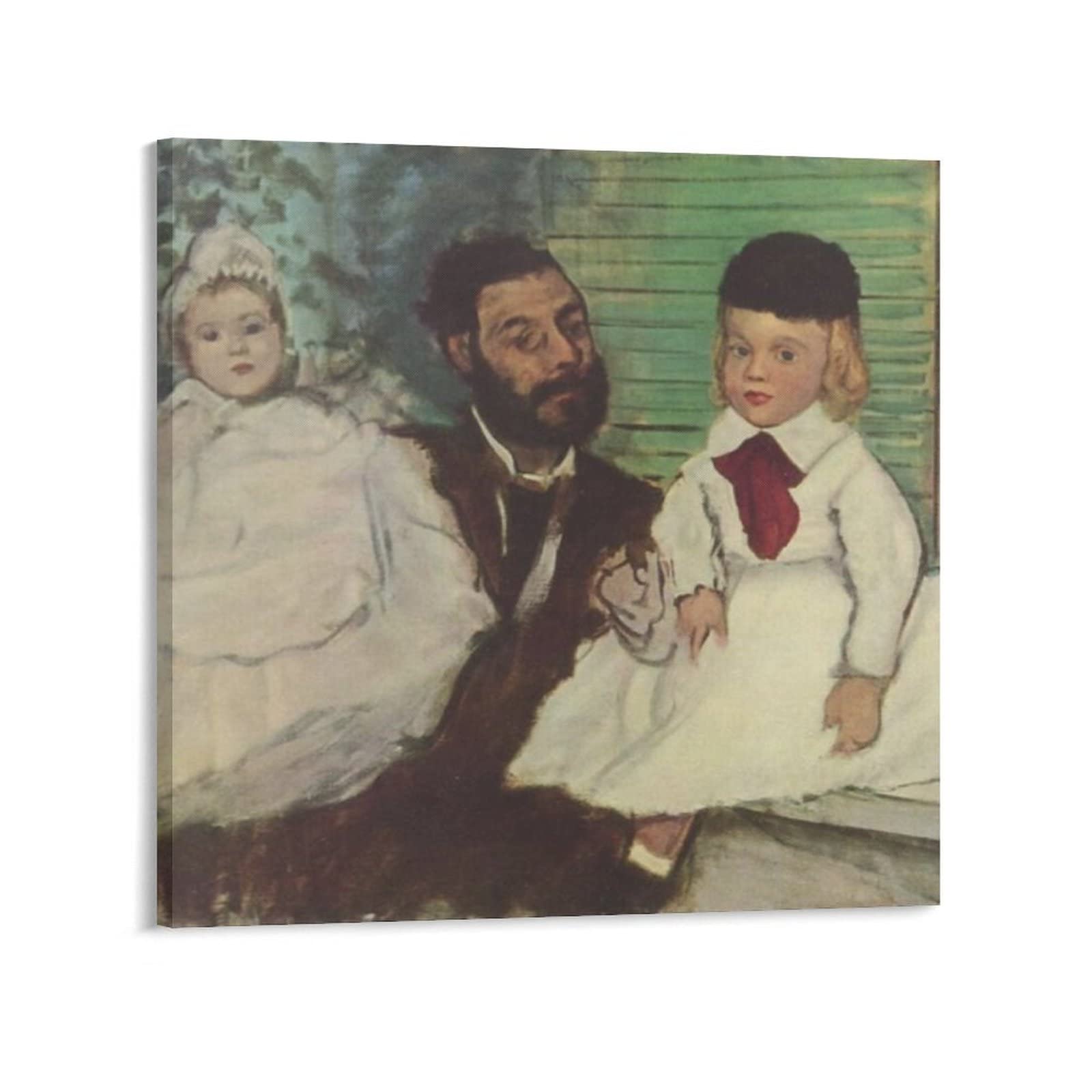 Edgar Degas 'Comte Le Pic And His Sons' Painting Poster Print - 28x28 Inch (70x70cm) Wall Art Canvas - Modern Home Decor for Bedroom & Living Room - Perfect Gift for Art Lovers & Interior Design