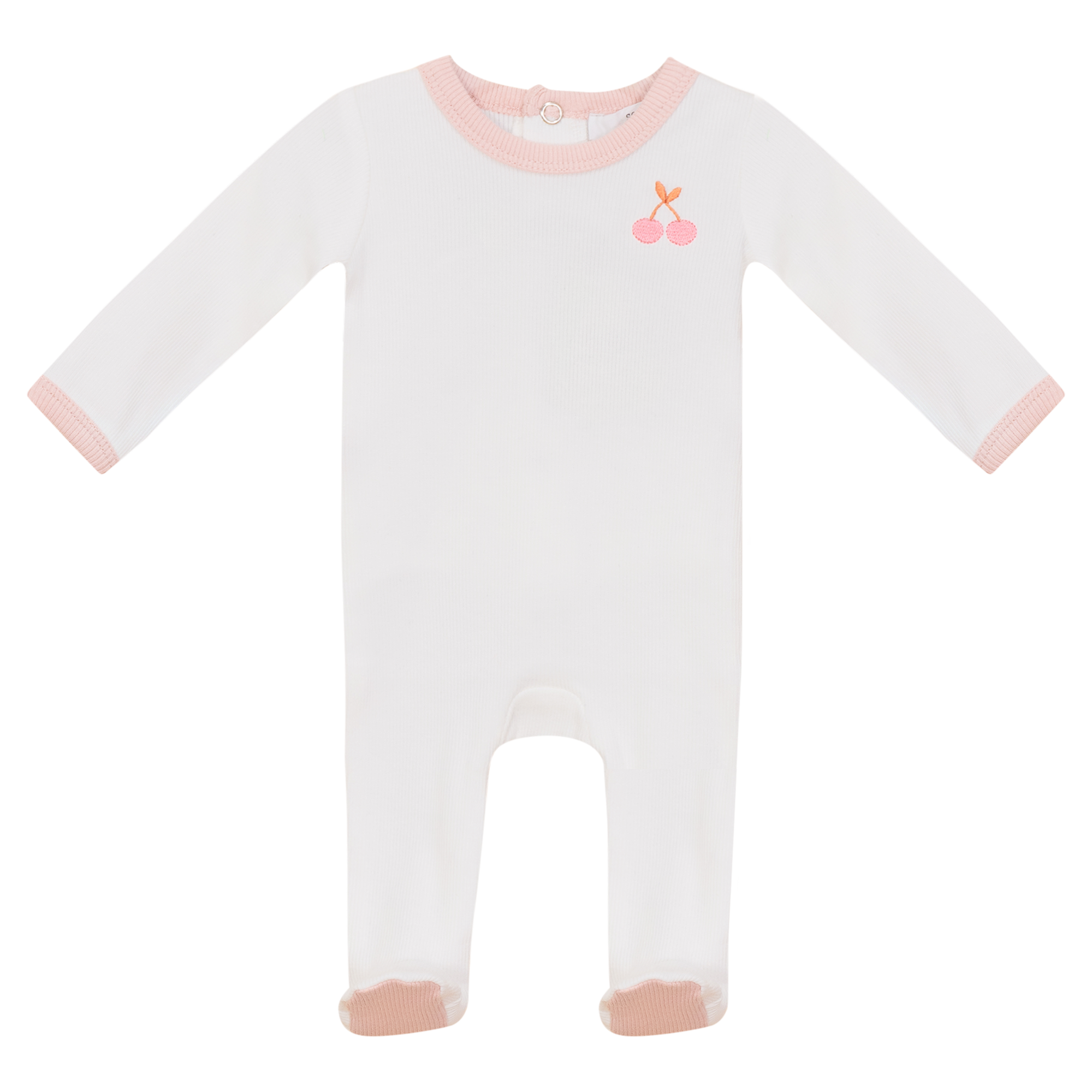 Cherry Print Rib Onesie - Soft Baby Bodysuit for Newborns & Infants - Perfect for Playtime, Sleep & Everyday Wear