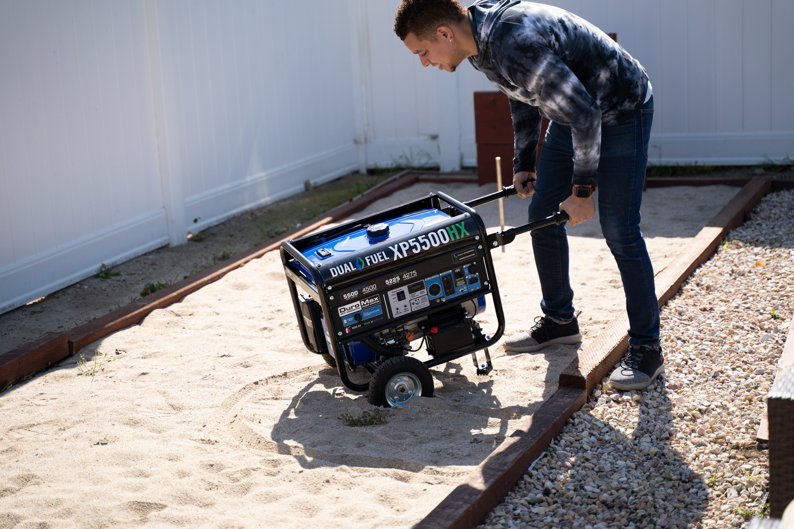 5500W Dual Fuel Portable Generator with CO Alert - Gas & Propane Powered for Camping, RV, Home Backup & Emergency Power