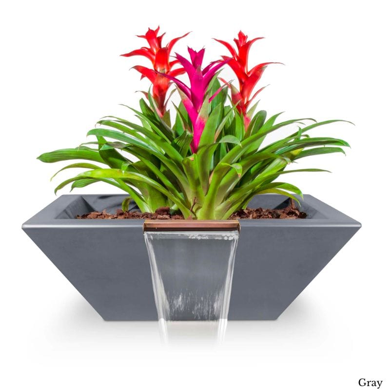 Concrete Maya Planter and Water Bowl for Indoor Plants - Modern Succulent & Cactus Pot with Drainage Hole - Perfect for Home, Office, and Garden Decor