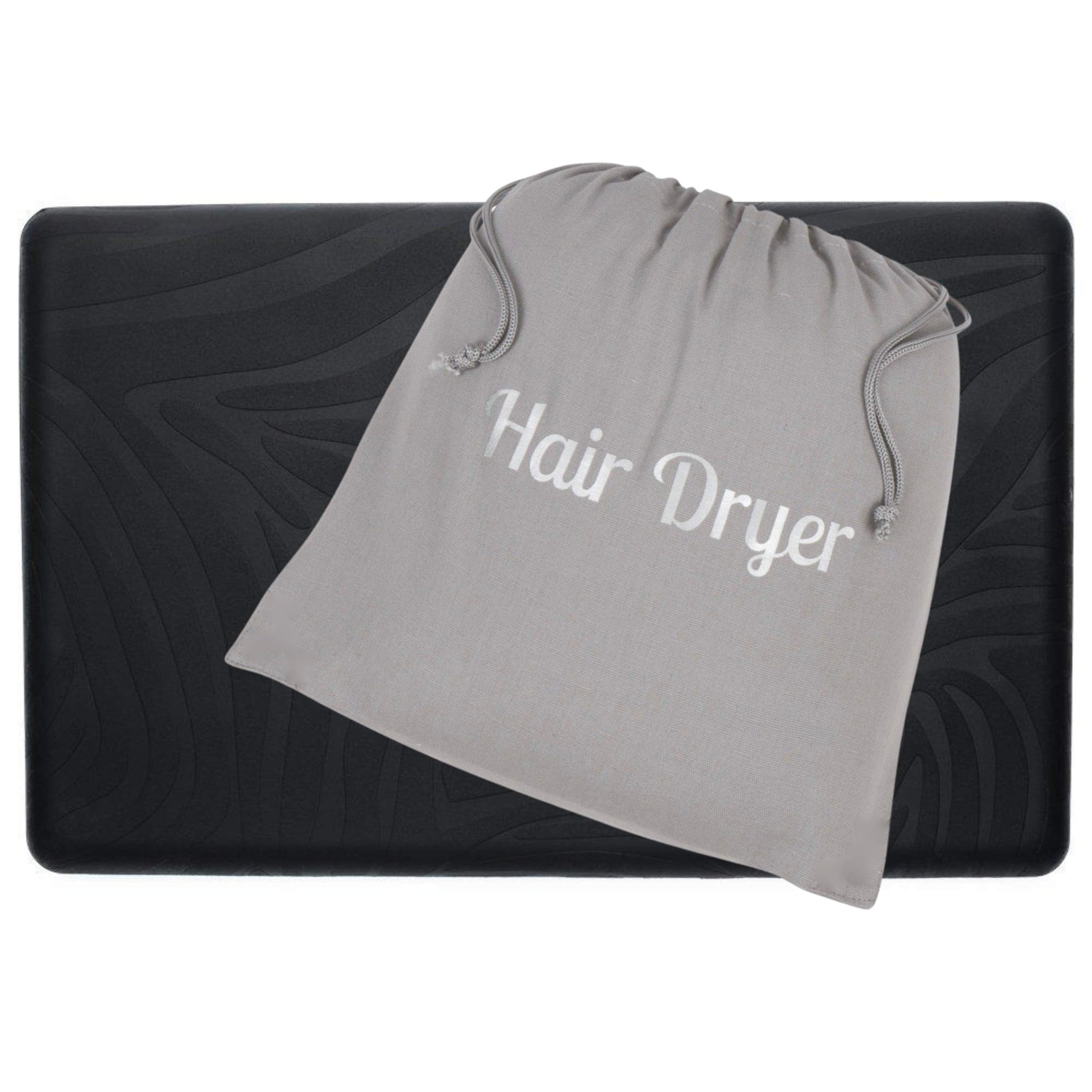 Heat Resistant Silicone Mat for Hair Straightener & Flat Iron | Non-Slip Hot Styling Tool Pad with Travel Hair Dryer Storage Bag | Perfect for Salon, Bathroom & Travel Use