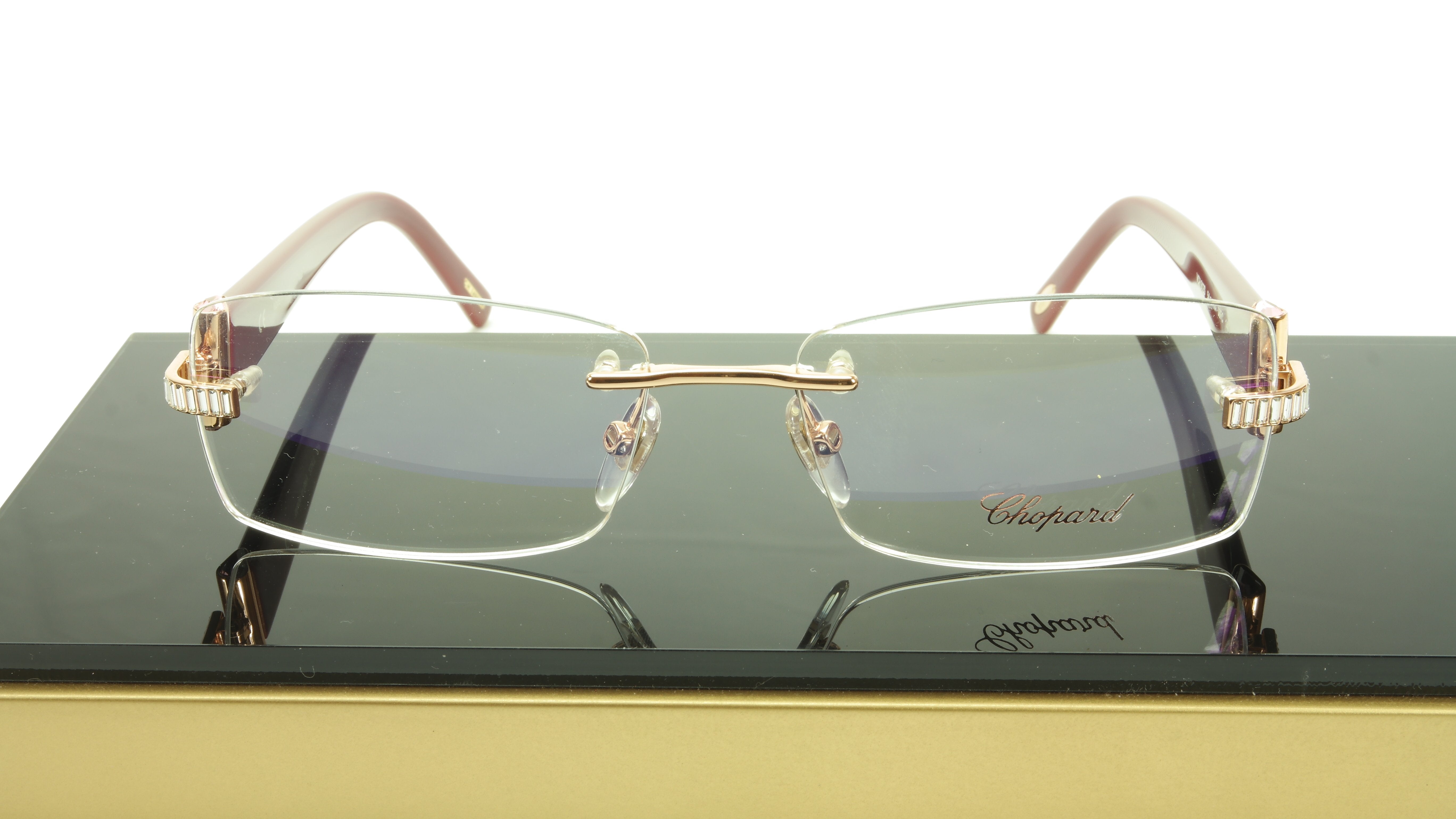 Chopard VCH 912S 08FC Luxury Acetate Eyeglass Frames - Gold Plated Italian Made (54-16-140) for Men & Women | Perfect for Business, Reading & Fashion Accessories