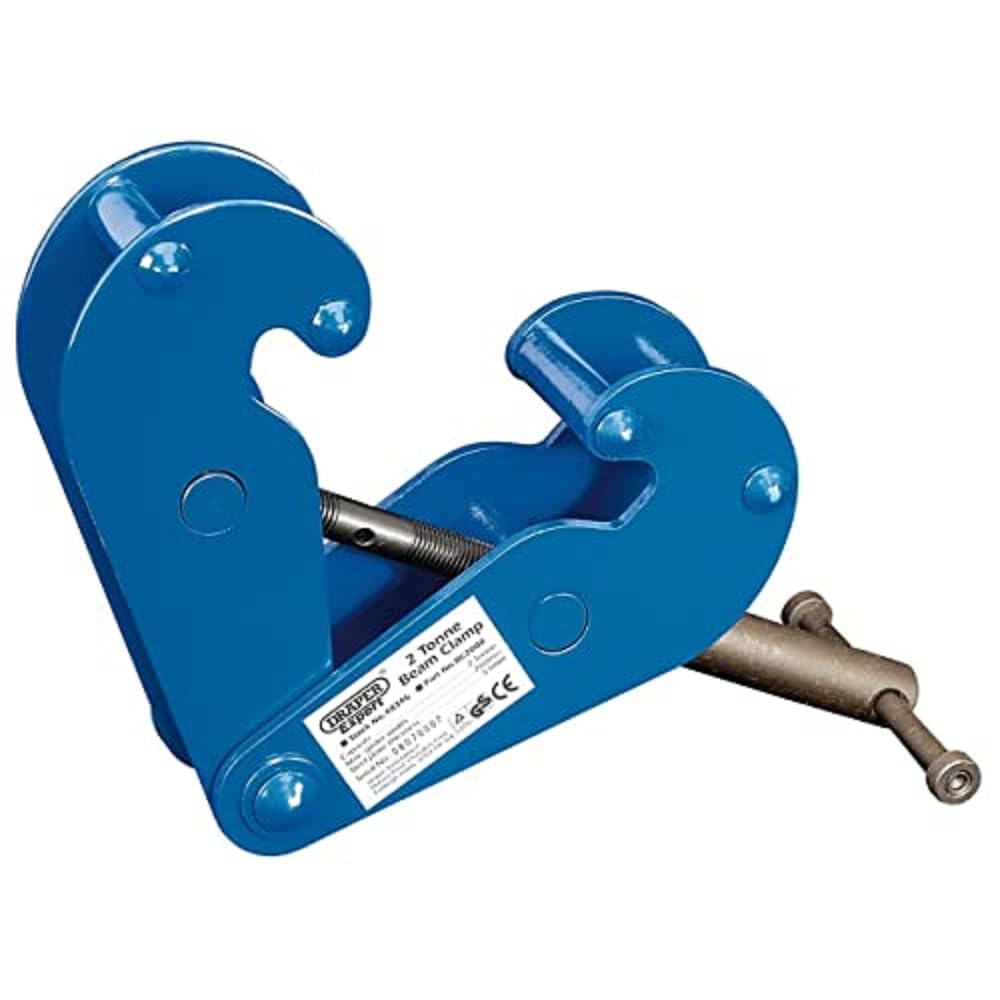 Draper 48346 2-Ton Beam Clamp - Heavy Duty Steel Construction for Lifting & Rigging - Perfect for Construction, Warehouse, and Industrial Applications