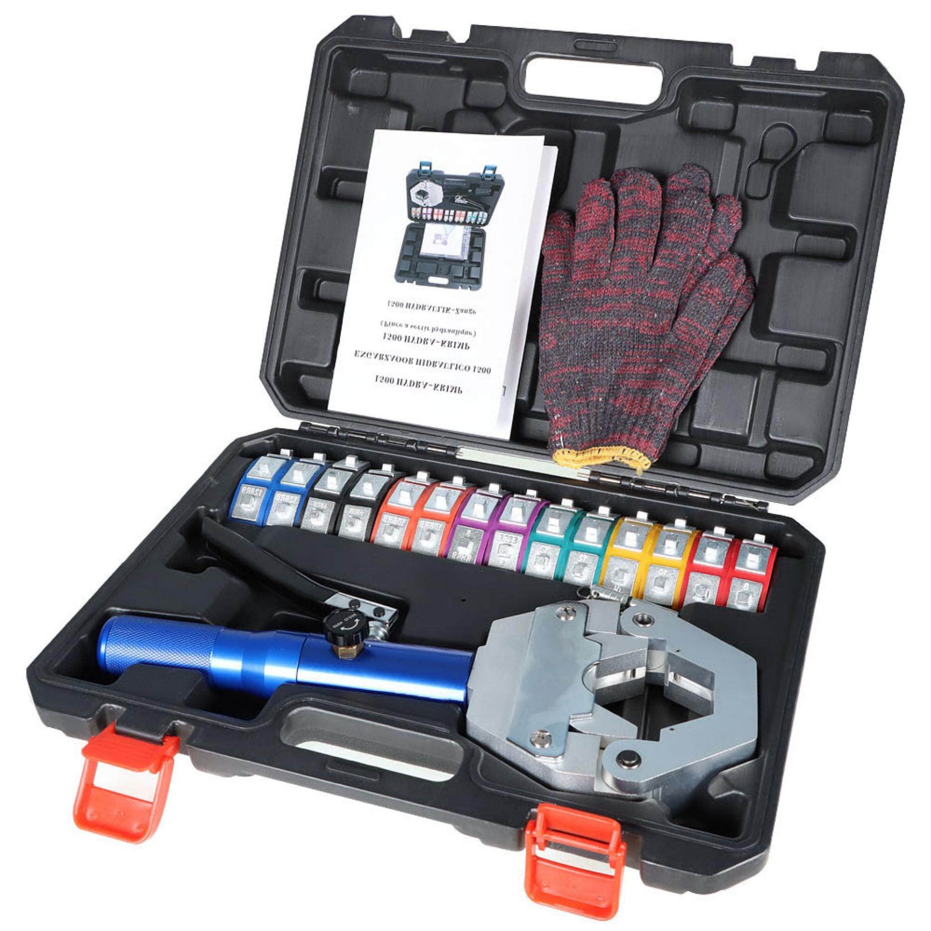 Hydraulic Hose Crimper AC Crimping Tool - Hydra-Crimp 71500 with 7 Die Set for Barbed & Beaded Hose Fittings | Professional Hydraulic Repair Equipment for Tractors, Construction & Industrial Machinery