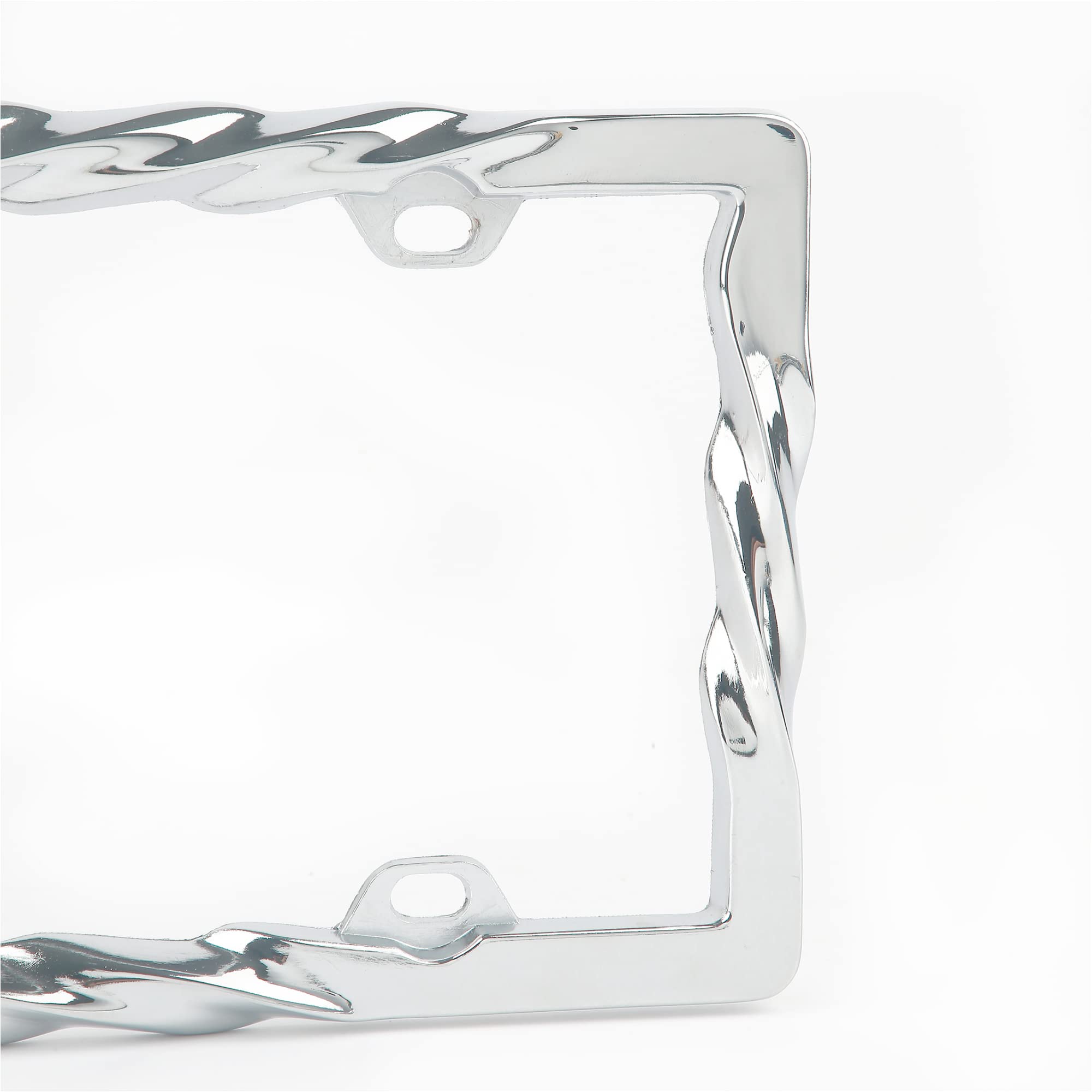 Barbed Wire License Plate Frame - Heavy Duty Chain Link Design, Chrome Plated for Men - Funny & Cool Car Accessory for Trucks, Jeeps & Off-Road Vehicles