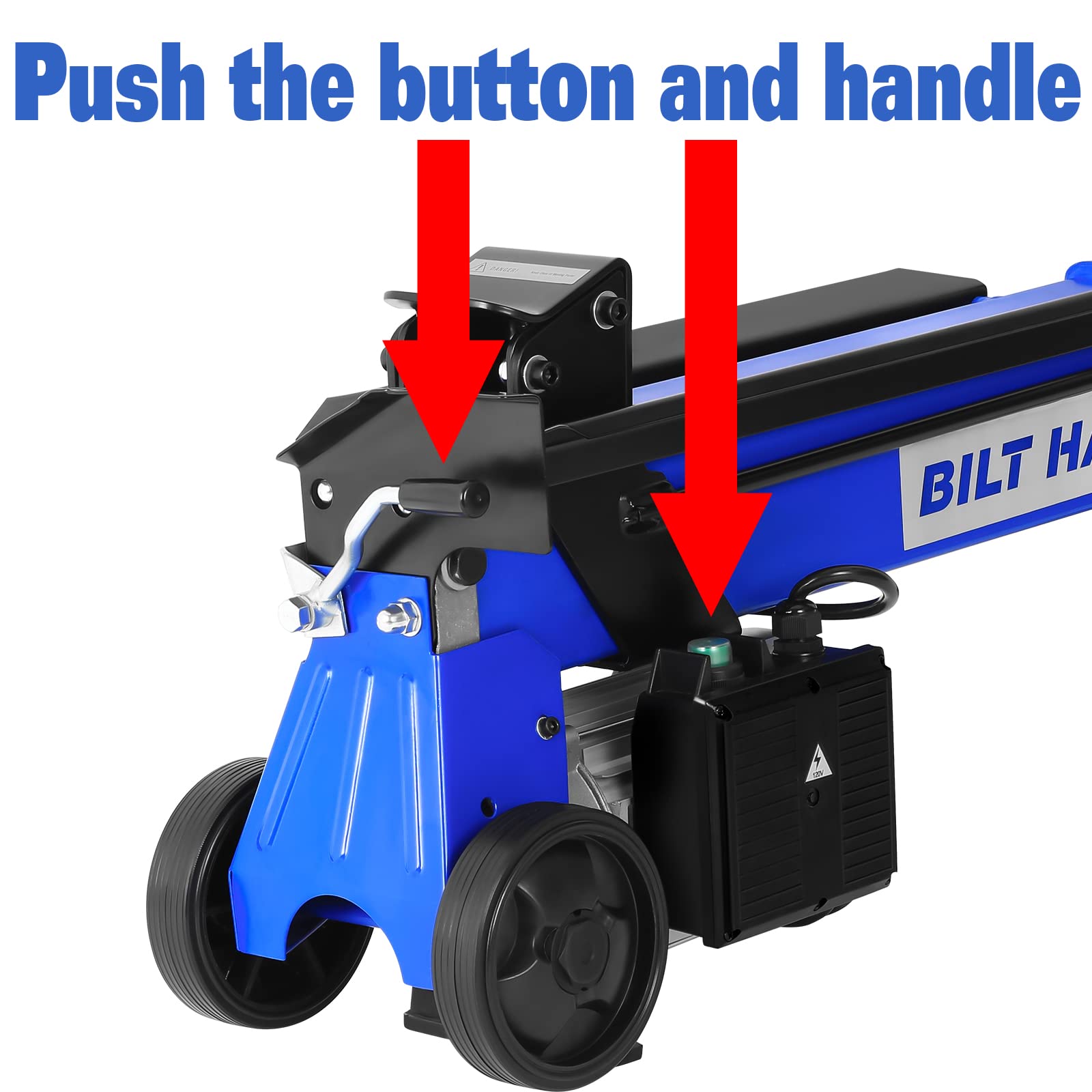 BILT HARD 6.5 Ton Electric Log Splitter with Stand - 15 Amp Hydraulic Wood Splitter for Firewood - Heavy Duty Horizontal Firewood Splitting Machine for Home Heating, Camping & Outdoor Fireplaces