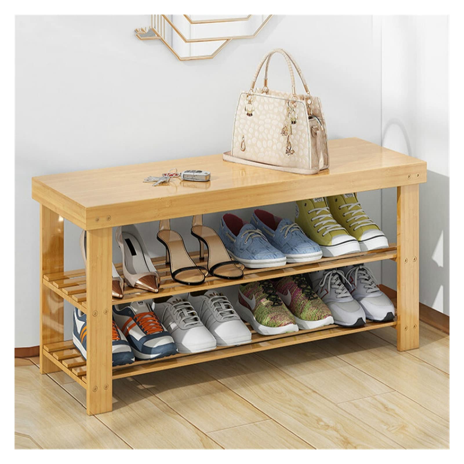 HNHYNSY 5-Tier Shoe Rack Organizer - Space Saving Shoe Storage Cabinet for Entryway, Closet, Dorm - Multi-Layer Shoe Shelf with Sturdy Metal Frame (50 x 27cm) - Perfect for Shoes, Boots, Bags & Home Decor