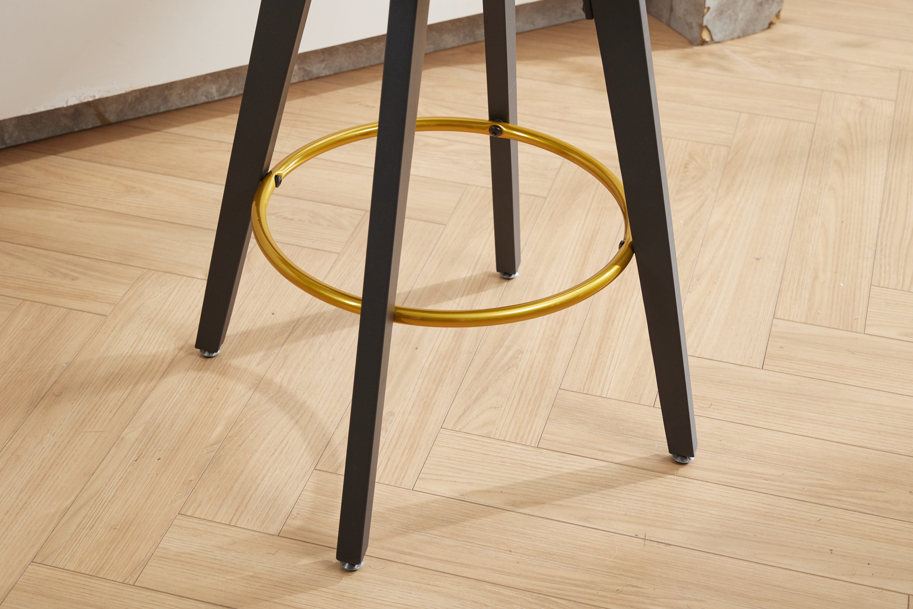 2-Pack Counter Height Bar Stools with 360° Swivel, Upholstered Back & Metal Legs - 26 Inch Seat Height, Velvet Fabric & Gold Footrest - Perfect for Kitchen Islands, Breakfast Bars & Home Decor