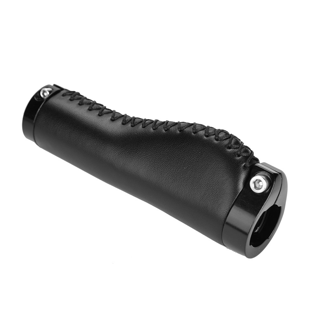 Premium Leather Bike Handle Grips - Comfortable & Durable E-Bike Grips for Road, Mountain & Commuter Bikes - Perfect for Long Rides & Urban Cycling