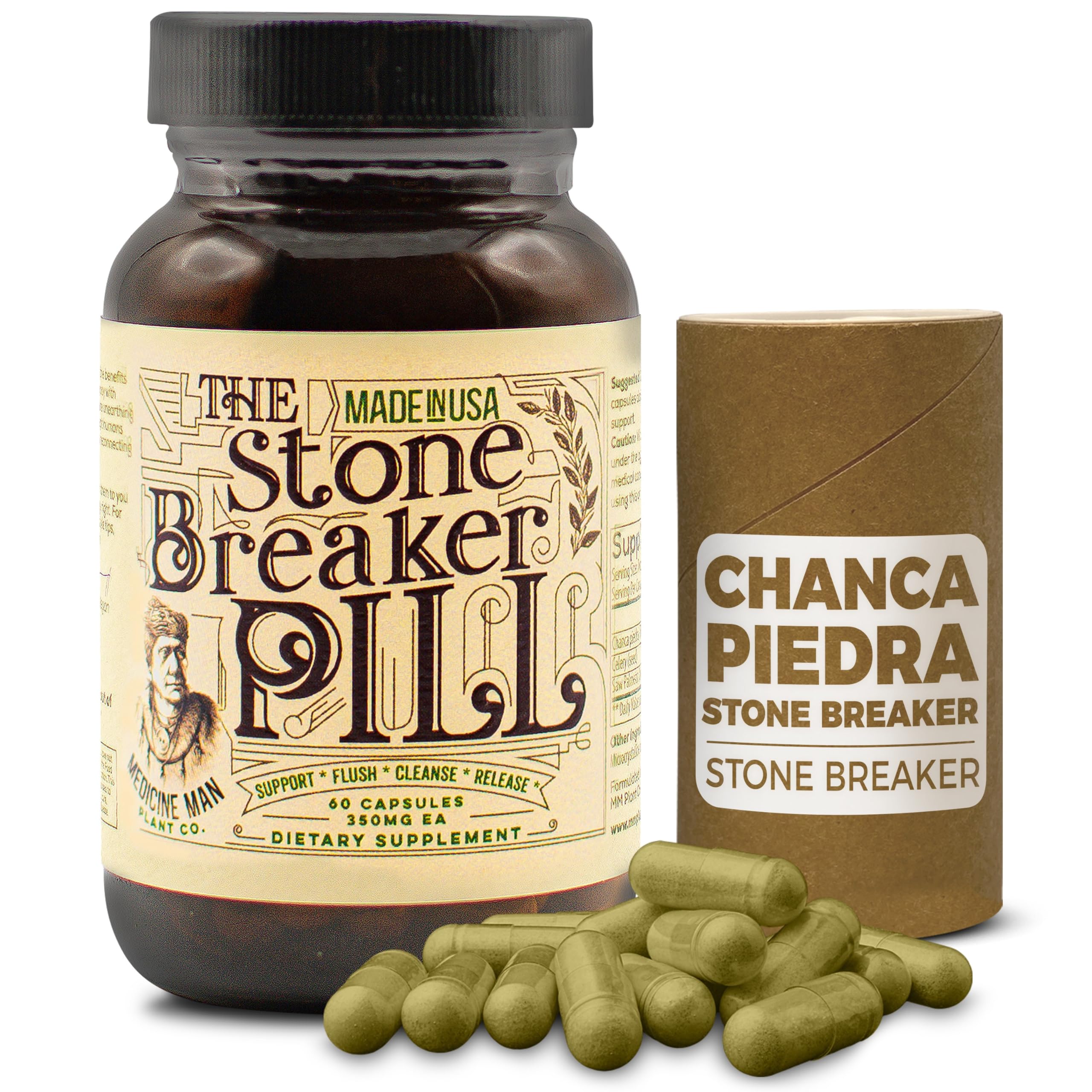 Stone Breaker Pill 60 Capsules - Natural Gallbladder & Kidney Support Supplement with Chanca Piedra, Celery Seed & Saw Palmetto - Herbal Organic Kidney Stone Dissolver - Supports Urinary Tract Health & Digestive Wellness - Perfect for Daily Kidney Care & Gallbladder Maintenance