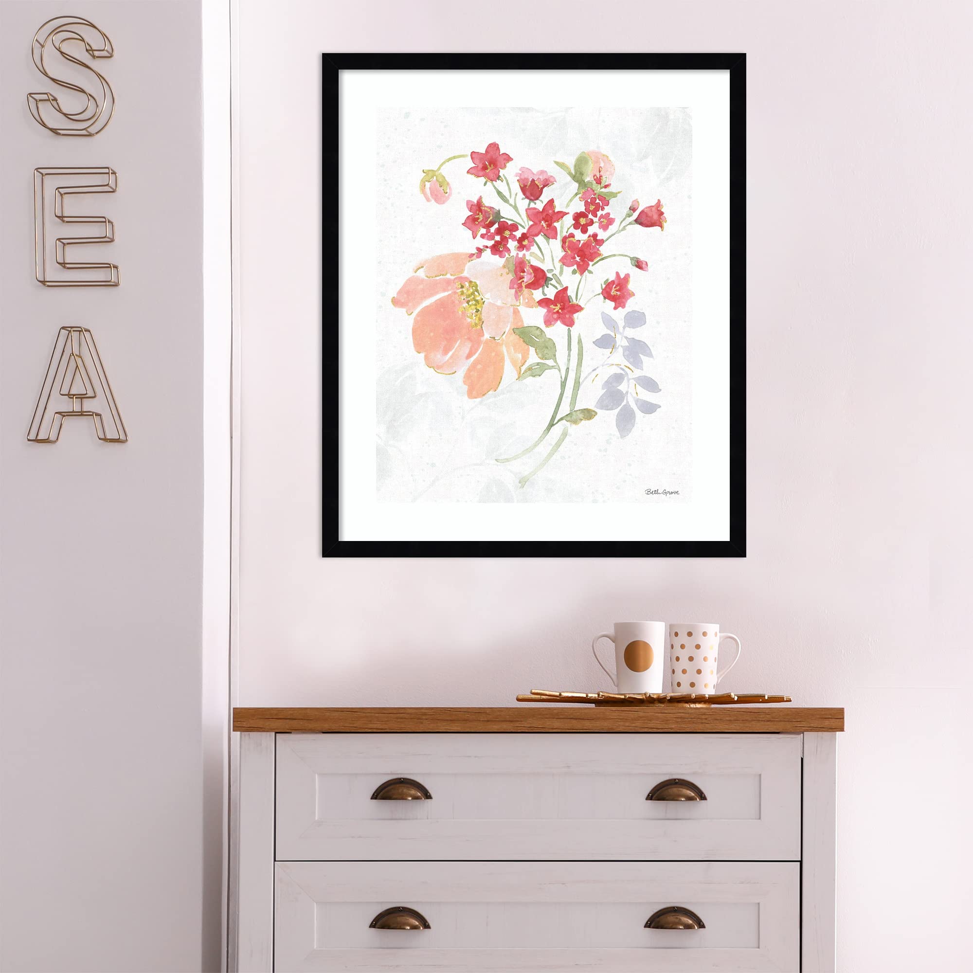 Amanti Art Framed Wall Art Print - 25x21 Floral Focus IX by Beth Grove | Modern Flower Painting for Home & Office Decor | Perfect for Living Room, Bedroom, Bathroom & Kitchen | Ready-to-Hang Contemporary Wall Decor