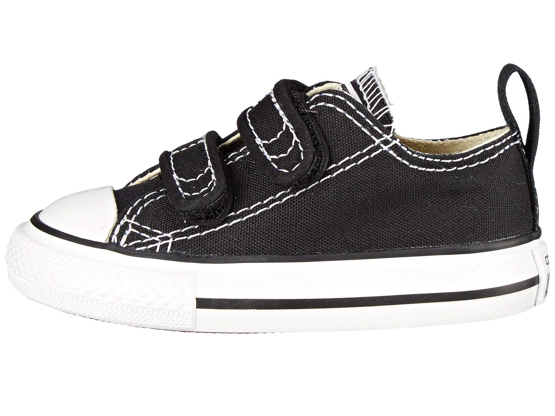 Converse Toddler Sneakers - Black Velcro Shoes for Boys & Girls Size 8 | Comfortable Kids Casual Shoes for Playground, Preschool & Everyday Wear